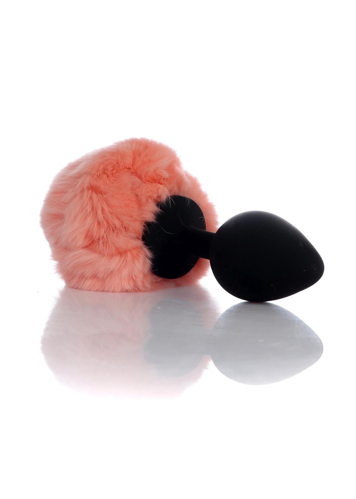 Plug-Jewellery Silicon Plug - Bunny Tail - Black-Peach