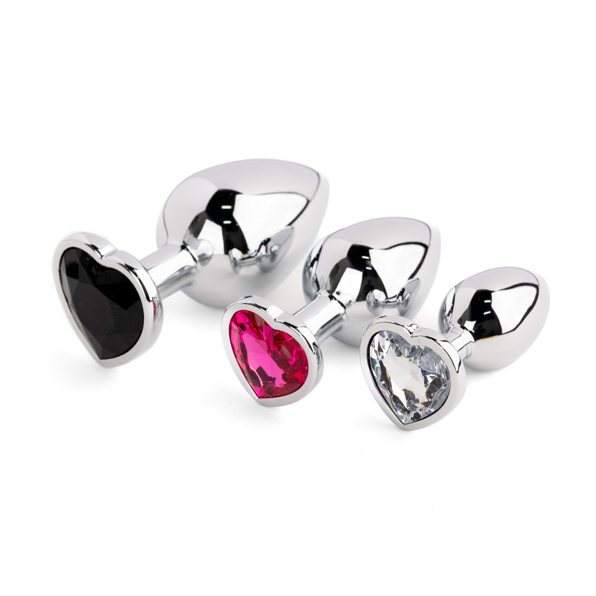 Jewellery - Silver Heart Plug - Set