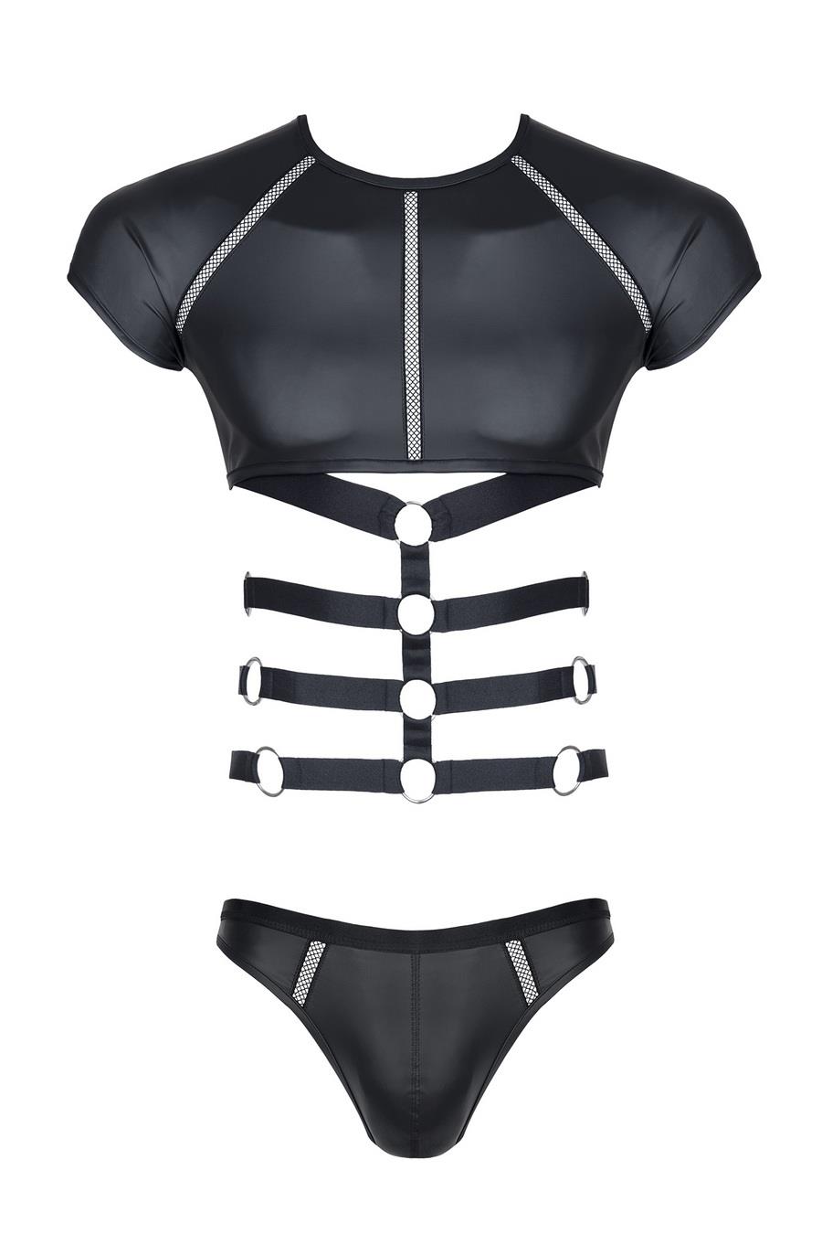 Męski Komplet ,Stringi Z Ozdobną Taśmą Z Przodu M