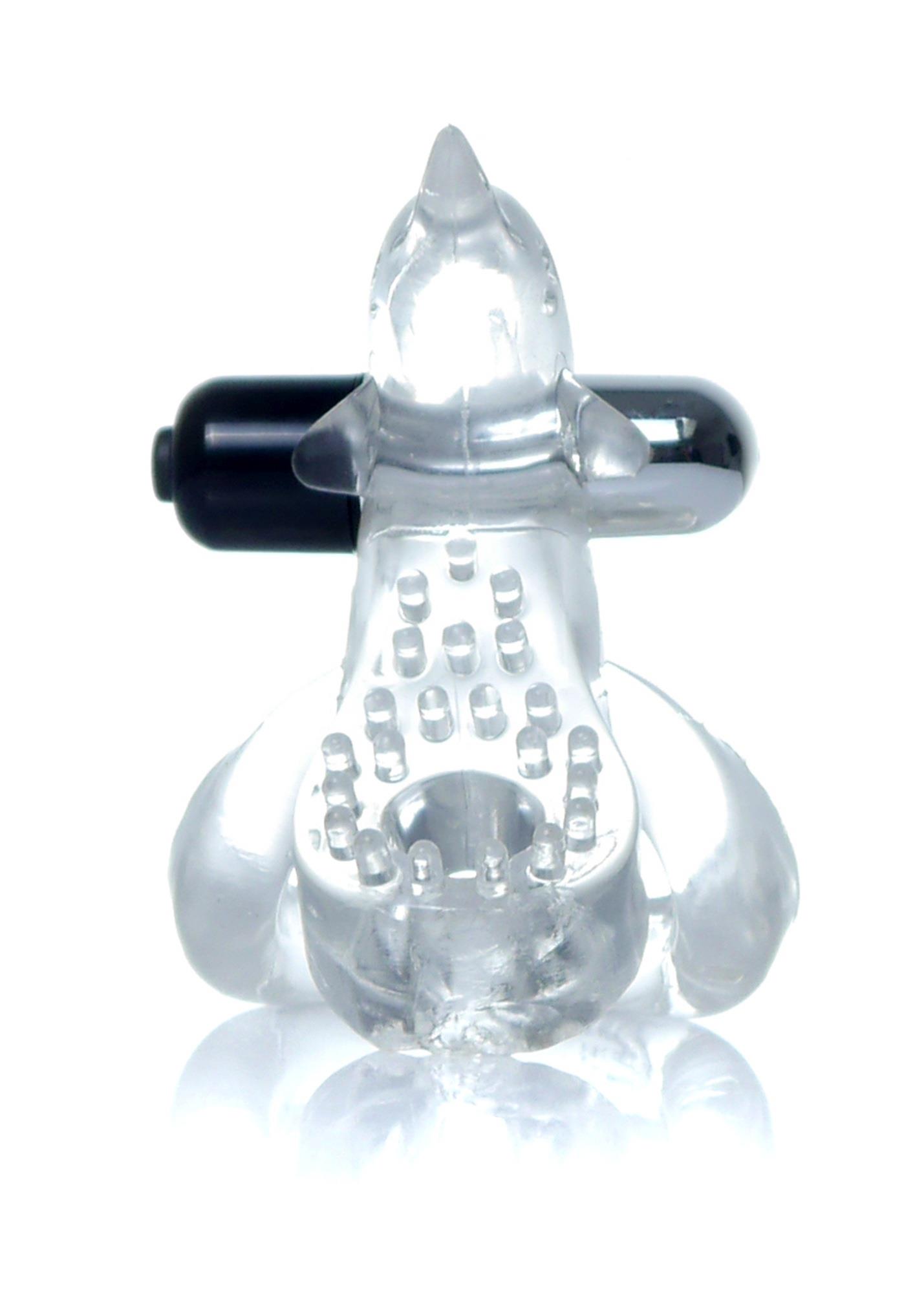 Pierścień-Dolphin Vibro Cockring Clear