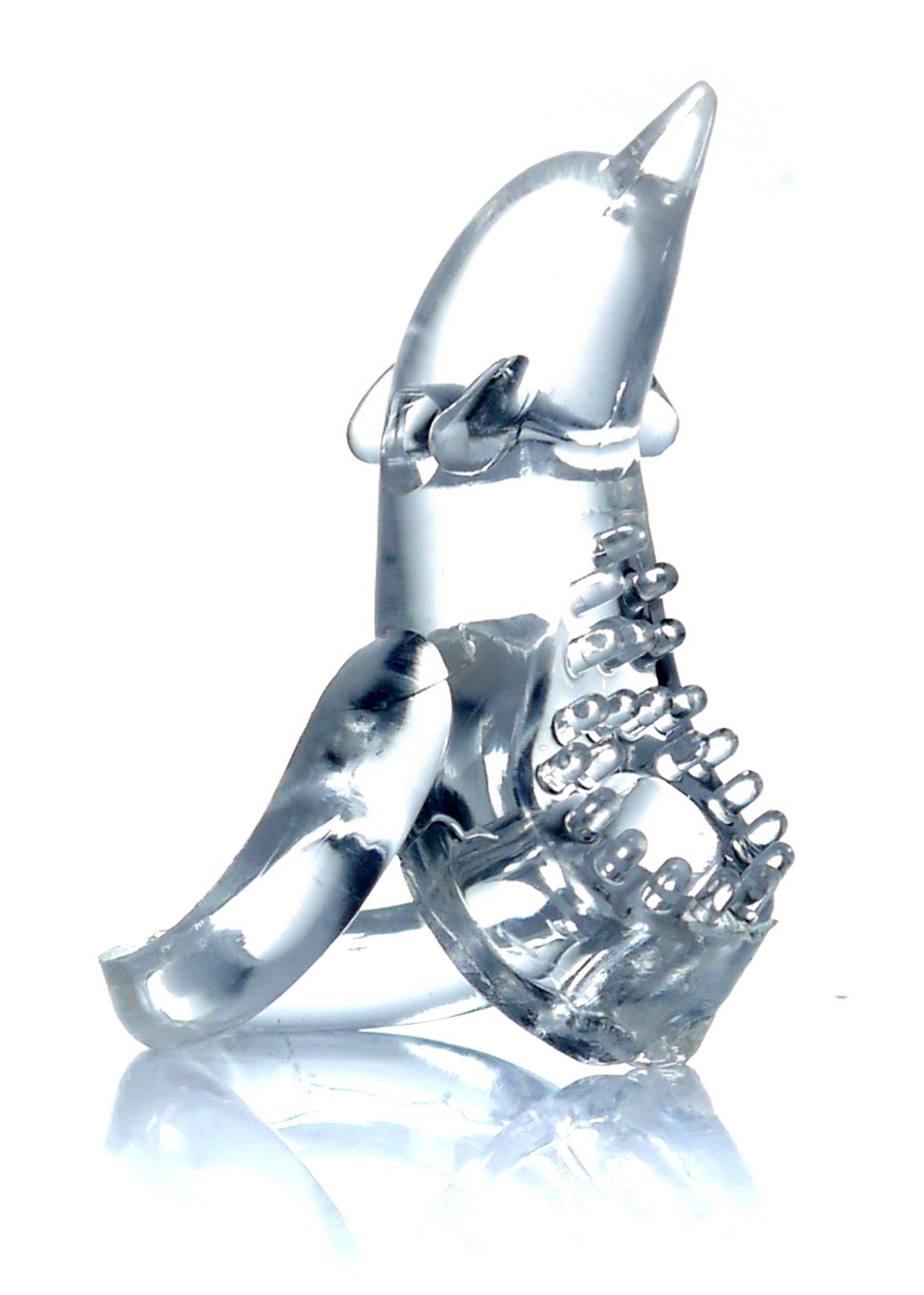 Pierścień-Dolphin Vibro Cockring Clear