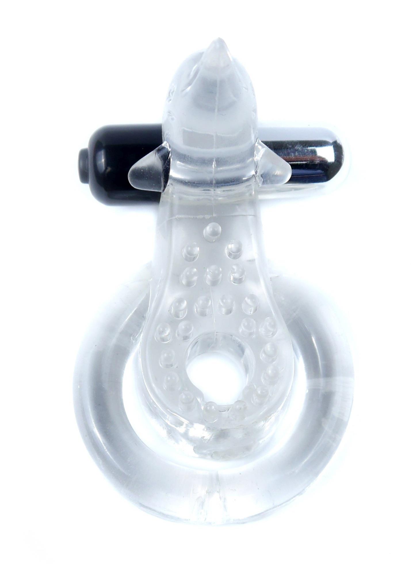 Pierścień-Dolphin Vibro Cockring Clear