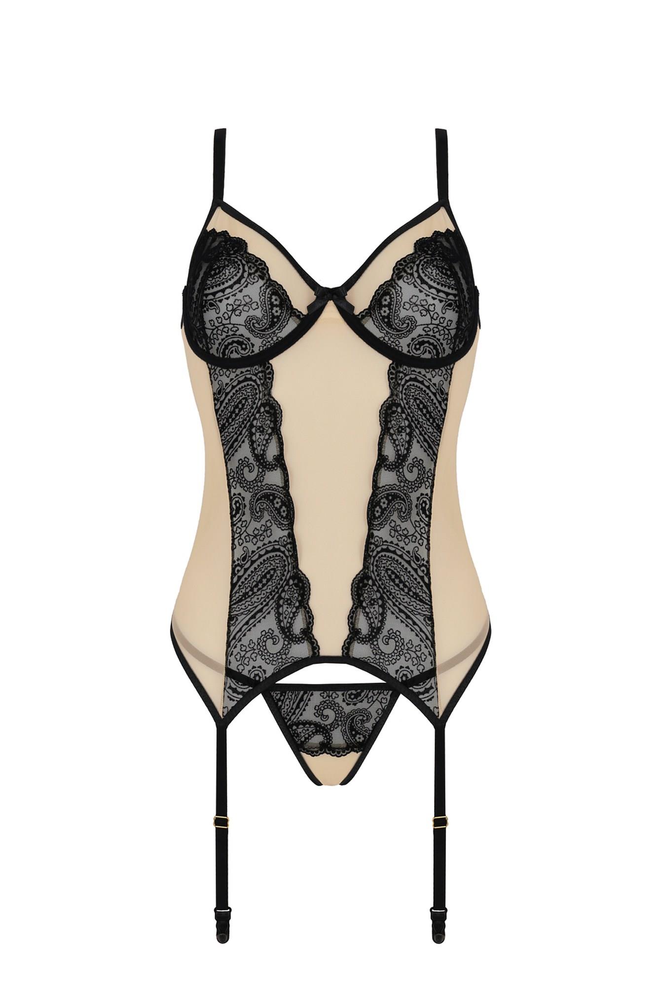 Bielizna-Daisy Corset Beige S/M