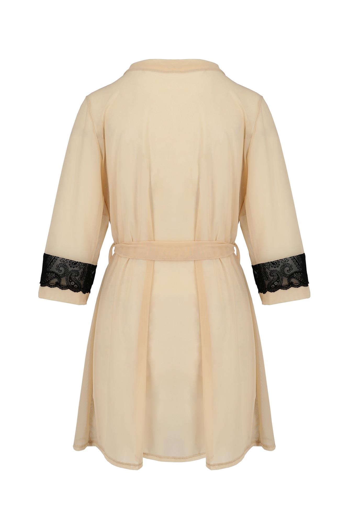 Bielizna-Daisy Peignoir Beige S/M