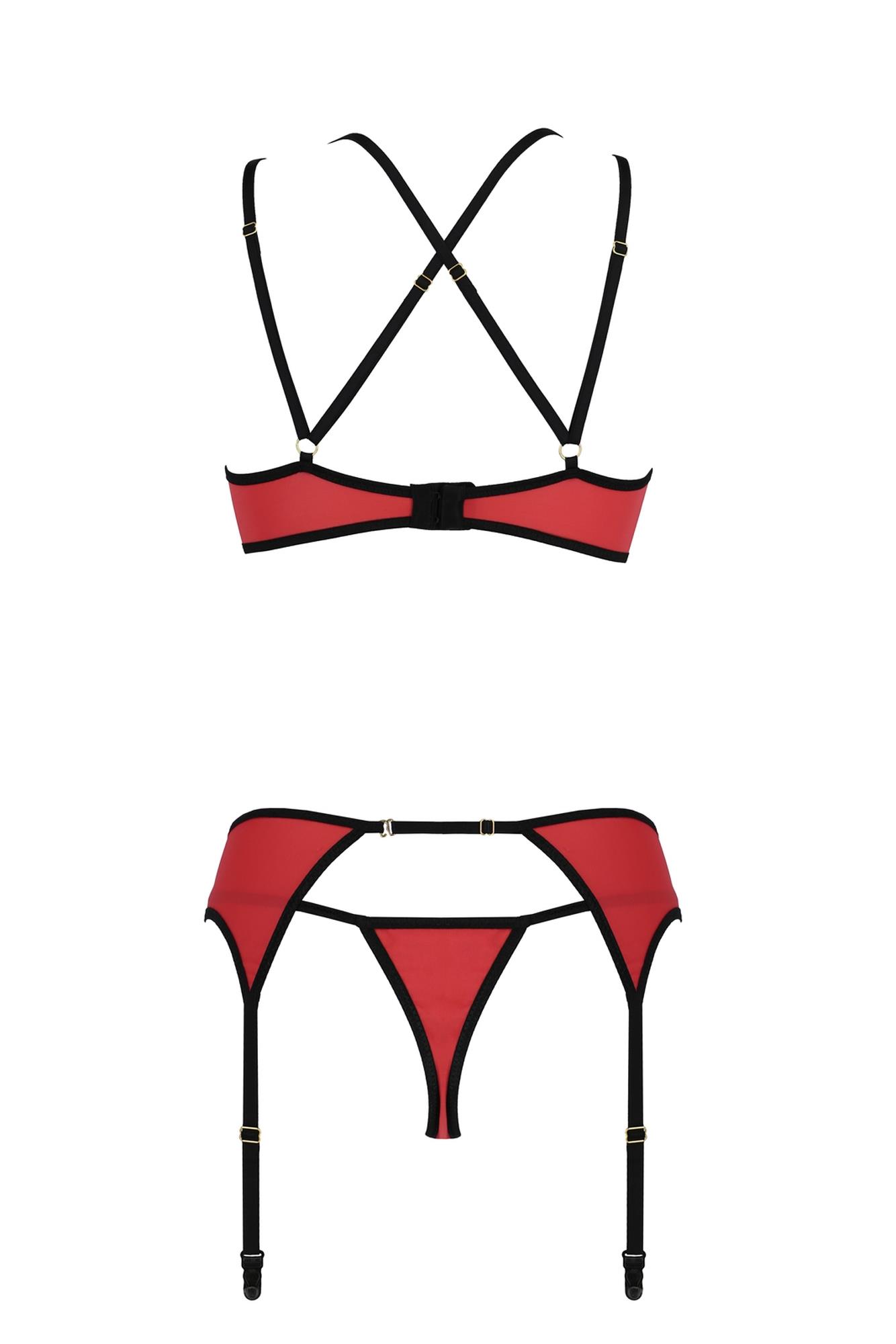 Bielizna-Magnolia Set Red L/Xl
