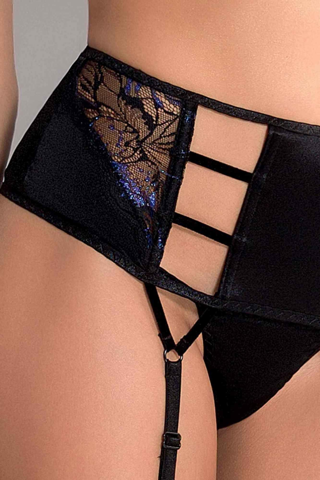 Bielizna-Meredith Set With Open Bra Black Xxl/Xxxl - Casmir