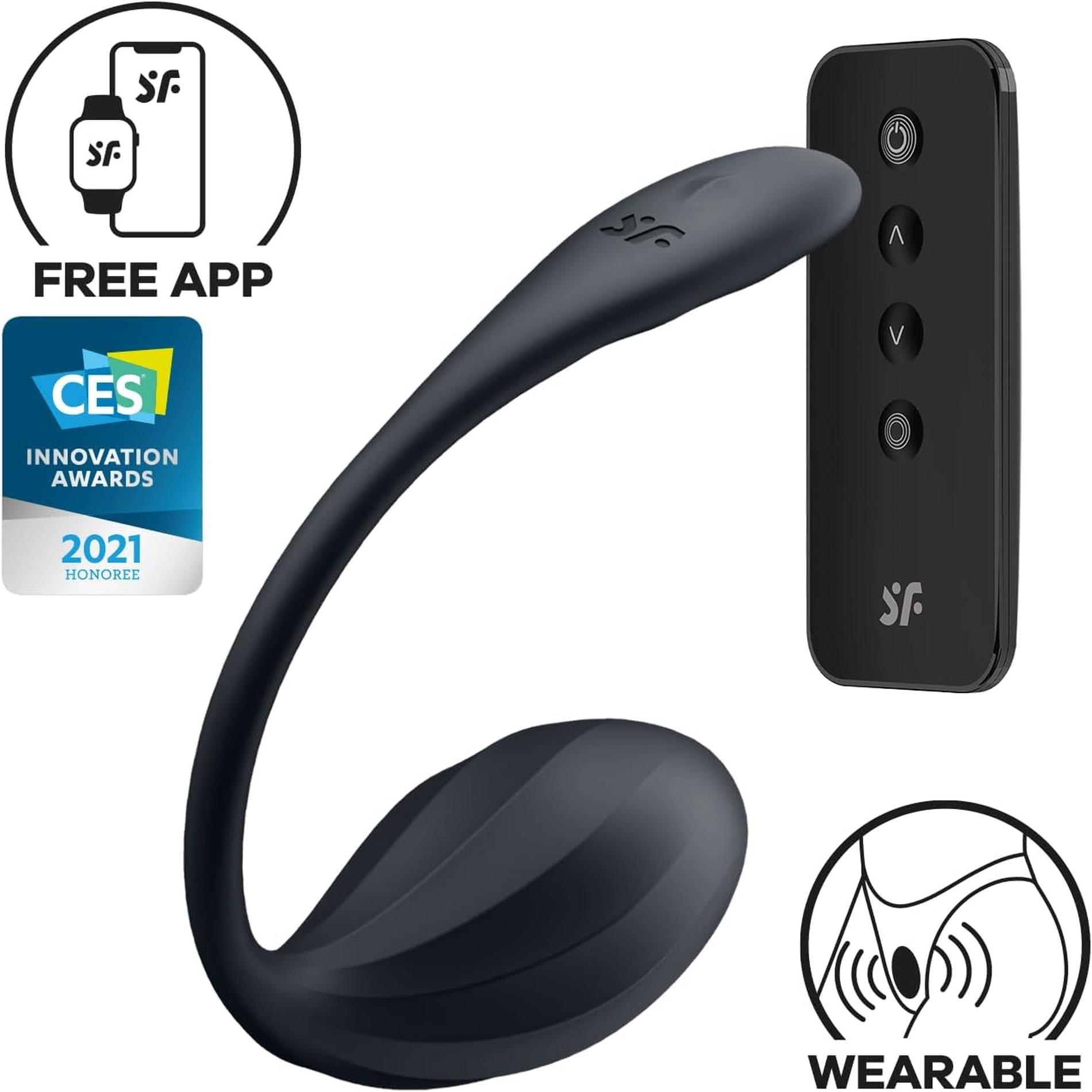 Jajeczko wibrujące sterowane pilotem i aplikacją Ribbed Petal