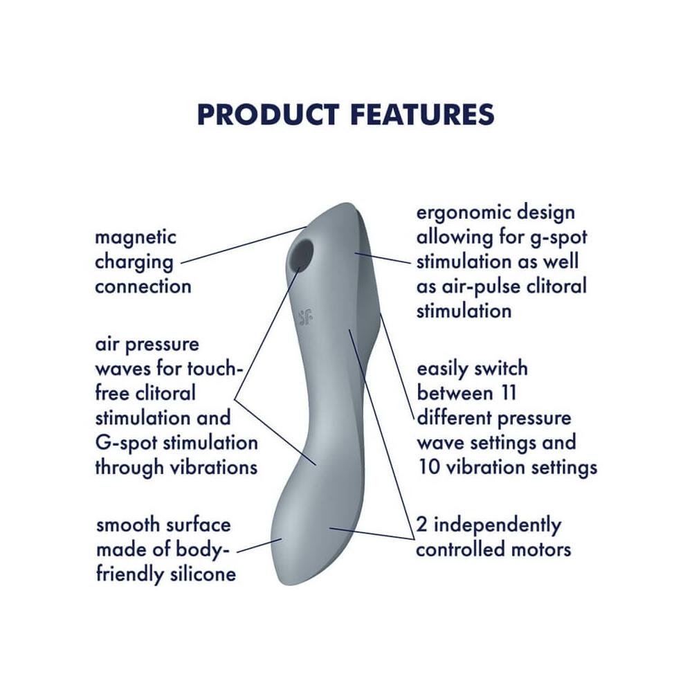 Stymulator powietrzny z wibratorem Curvy Trinity 3