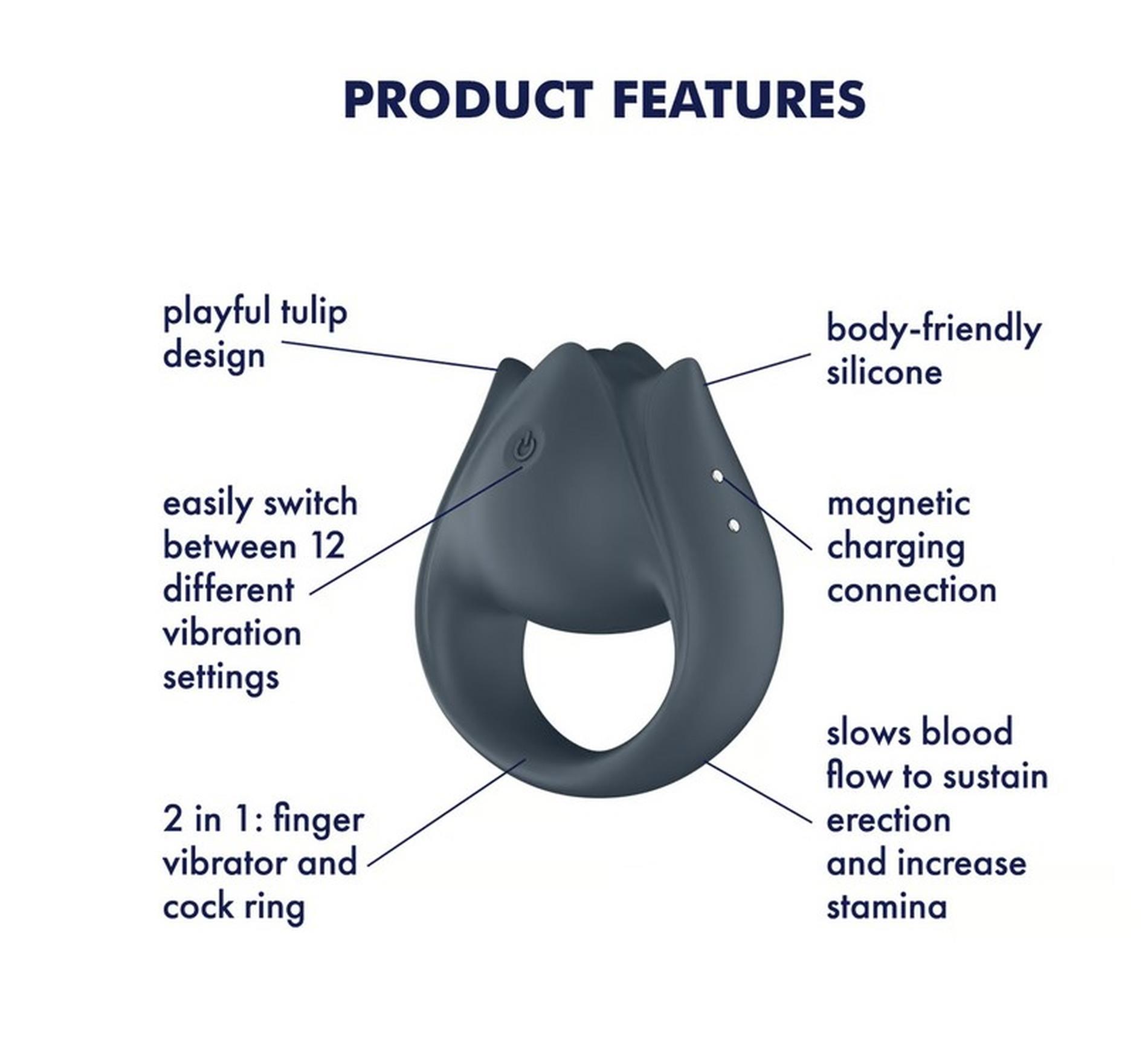 Pierścien erekcyjny i wibrator na palec Perfect Pair 2
