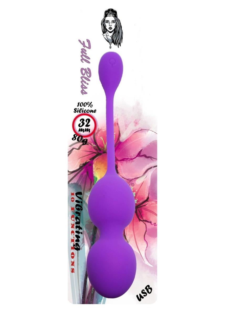 Vibrating Kegel Balls 32Mm 80G Purple 10 Function Usb - B - Series