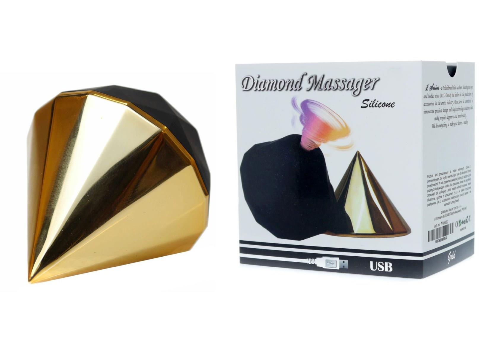 Stymulator-Diamond Air Massager Usb 7 Function Gold