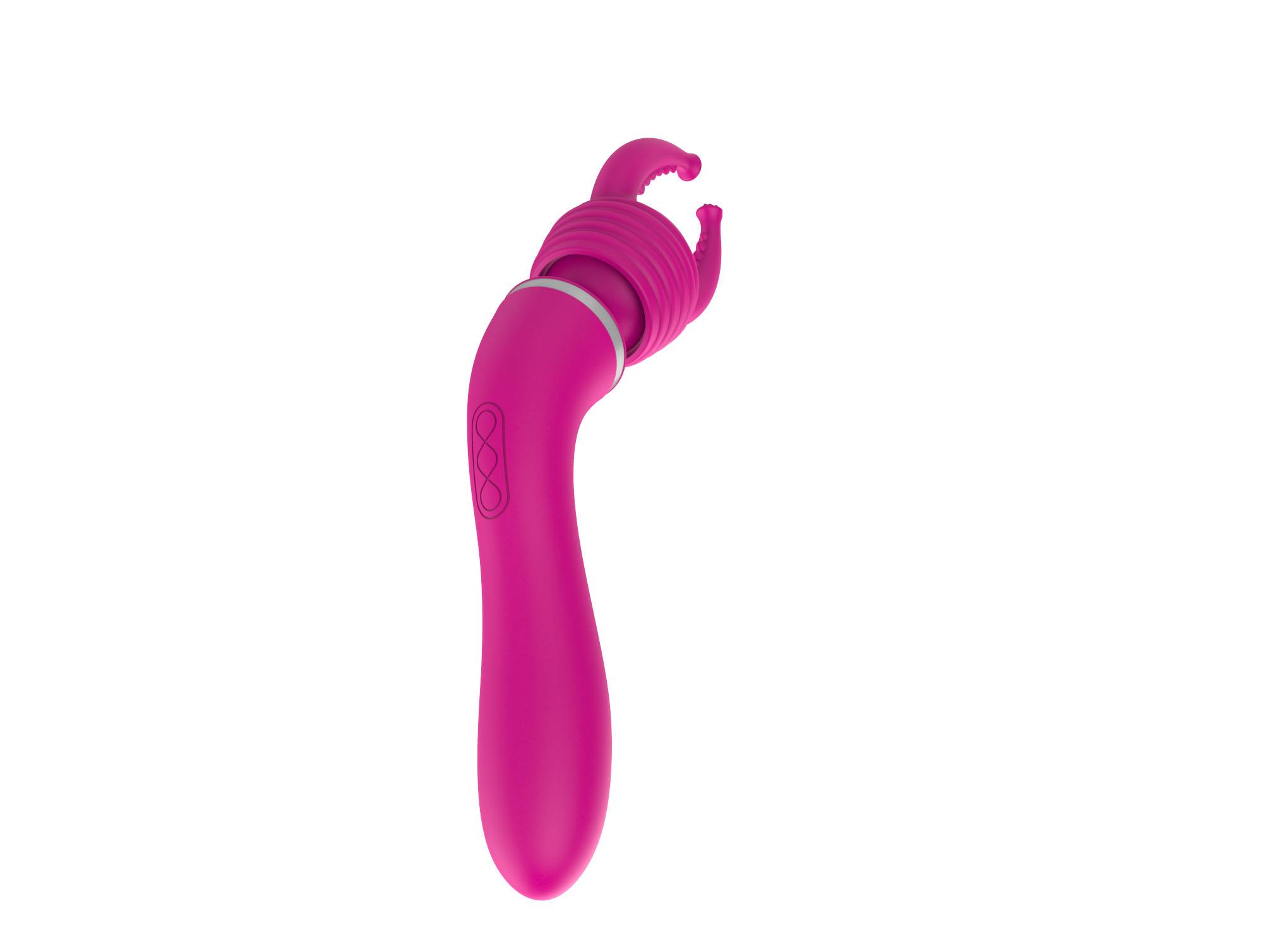 Dual Massager + Overlay Usb 10+10 Functions Pink