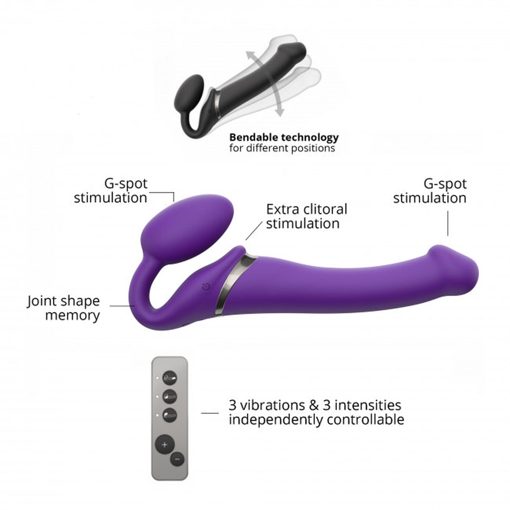 Vibrating Strap-On - M - Purple