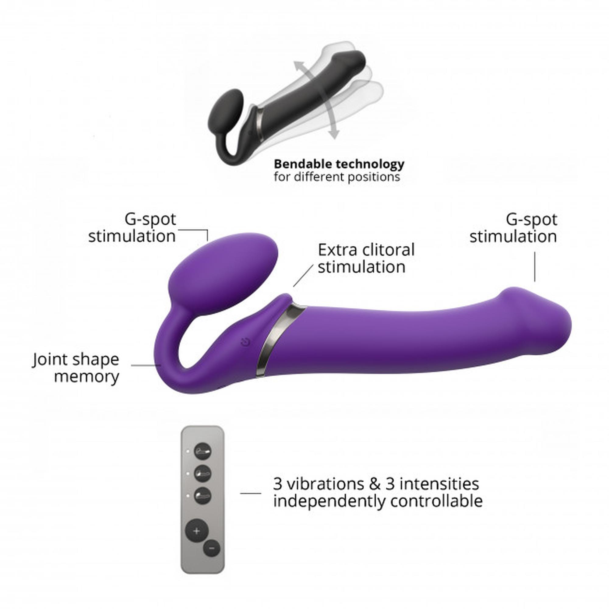 Vibrating Strap-On - L - Purple