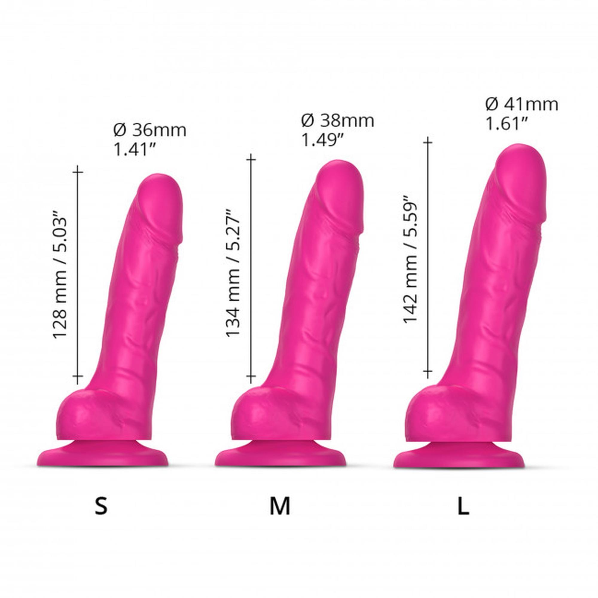 Sliding Skin Realistic Dildo Fuchsia L