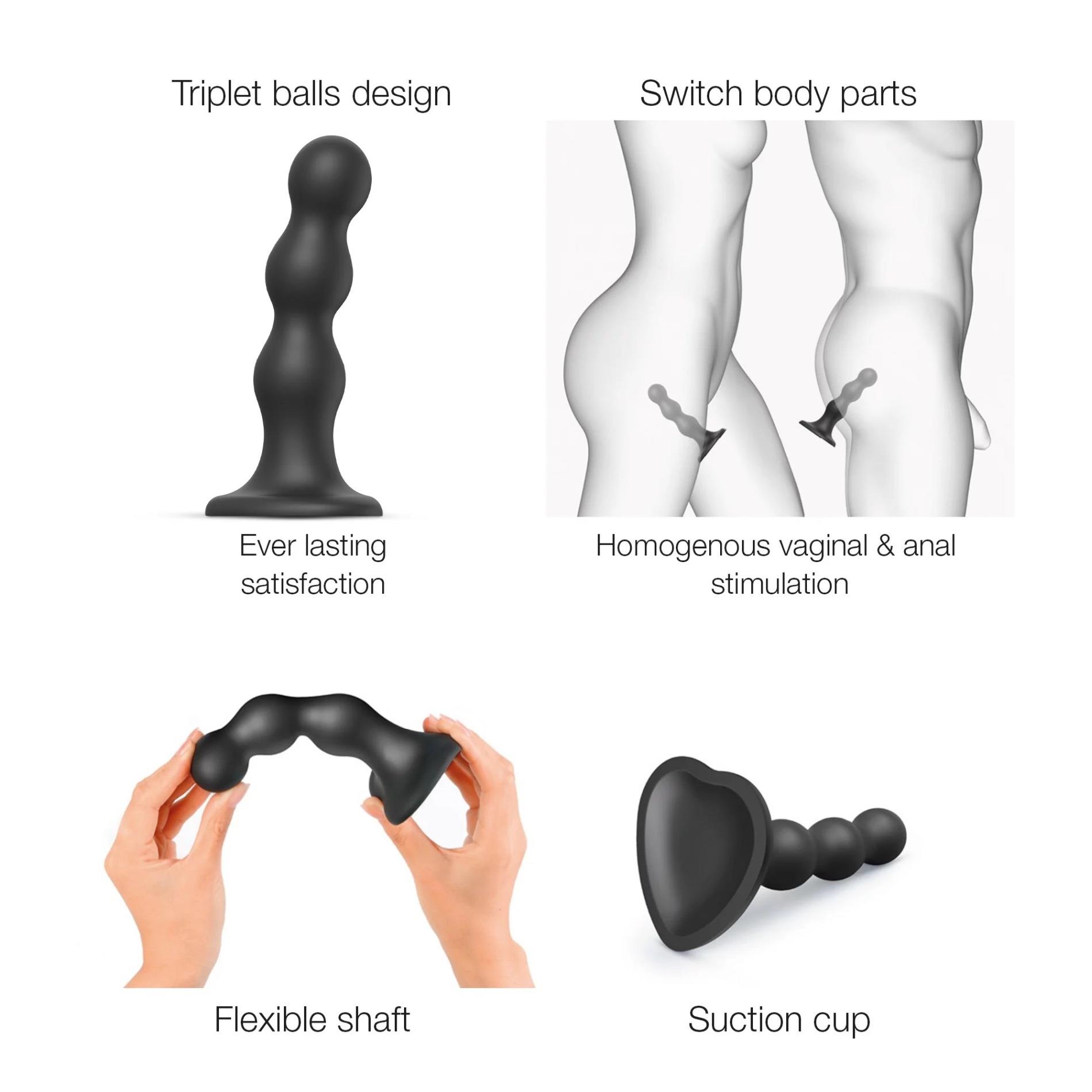 Dildo Plug Balls Noir - Xxl