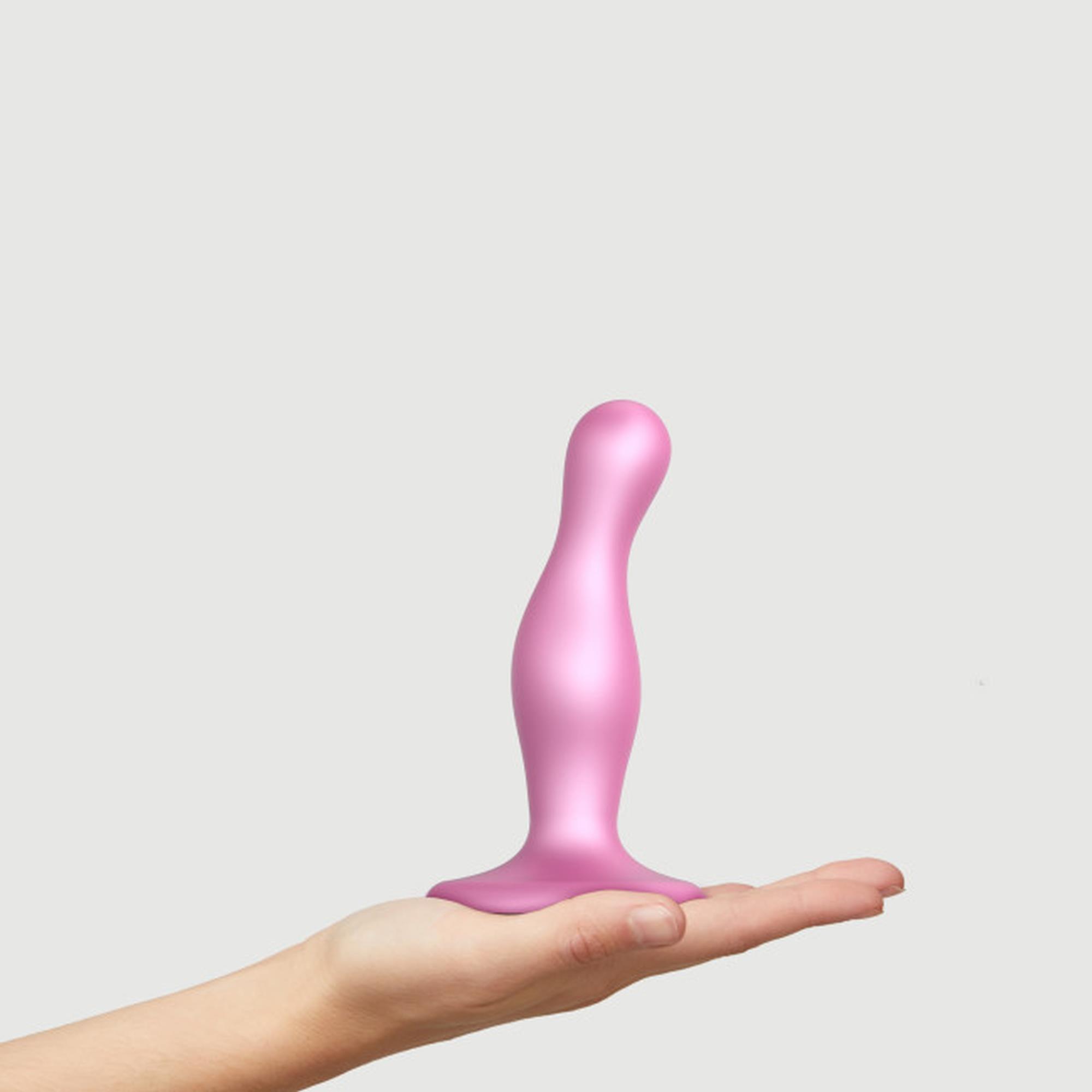 Dildo Plug Curvy Metallic Sugar Pink- S