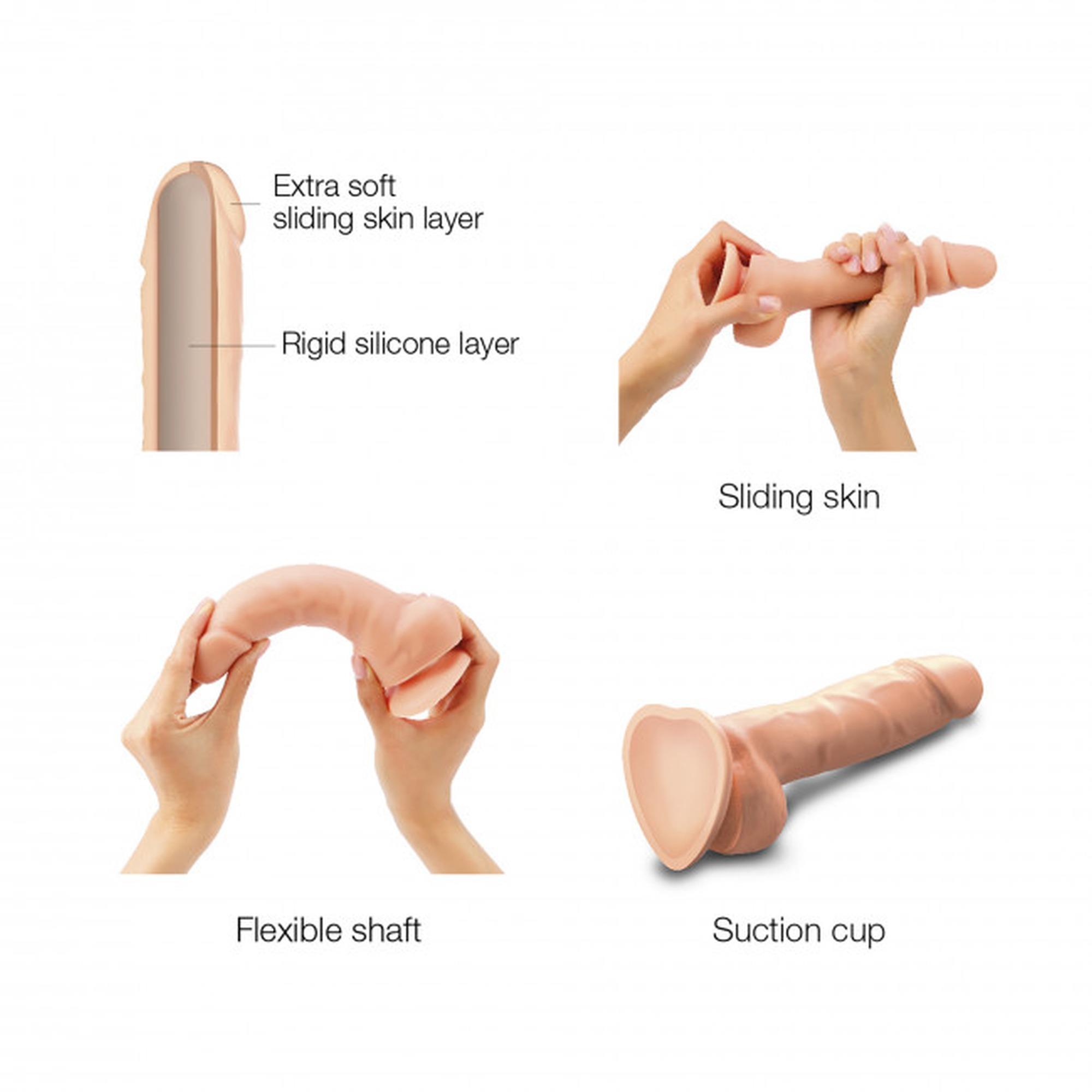 Sliding Skin Realistic Dildo Vanilla Xl