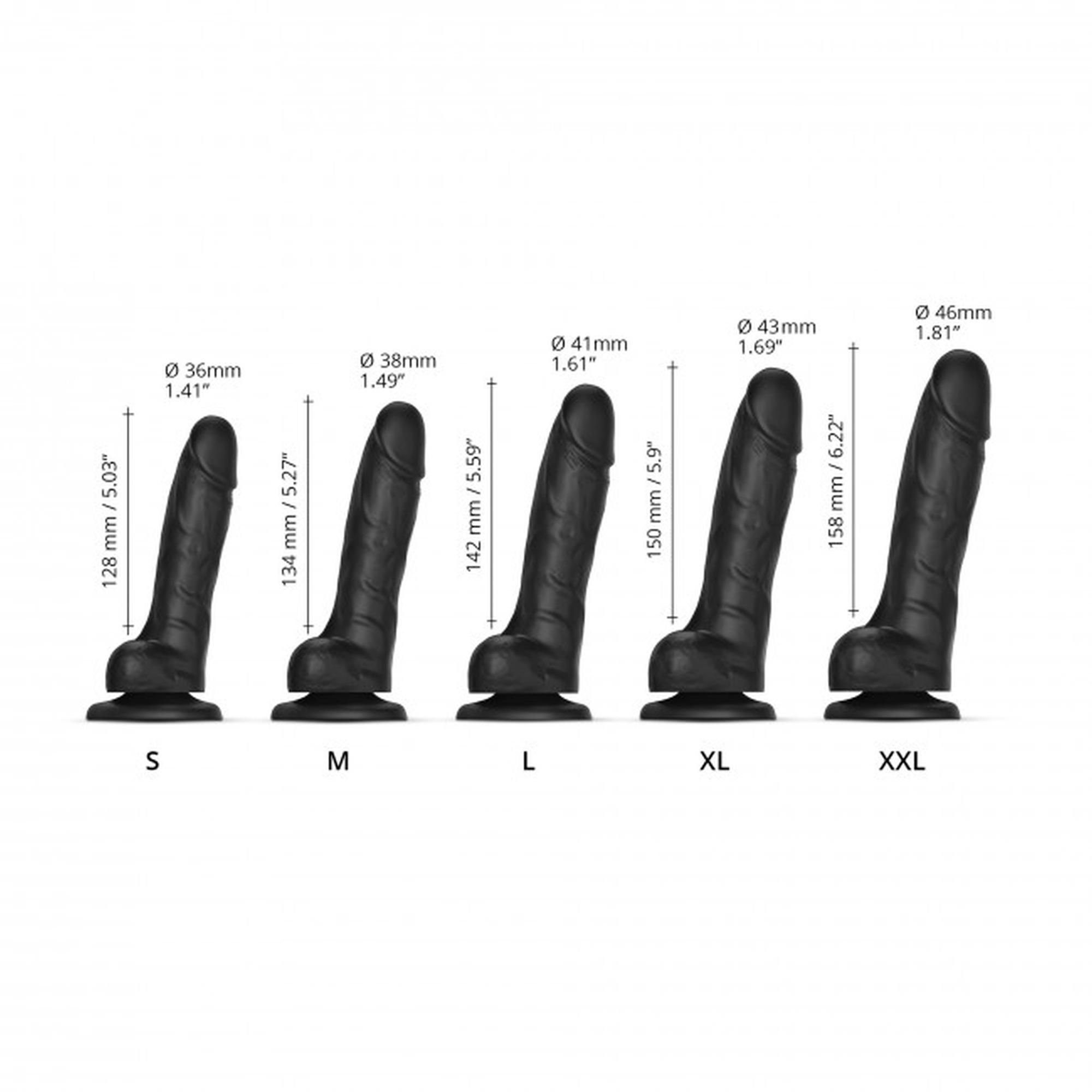 Sliding Skin Realistic Dildo Black S