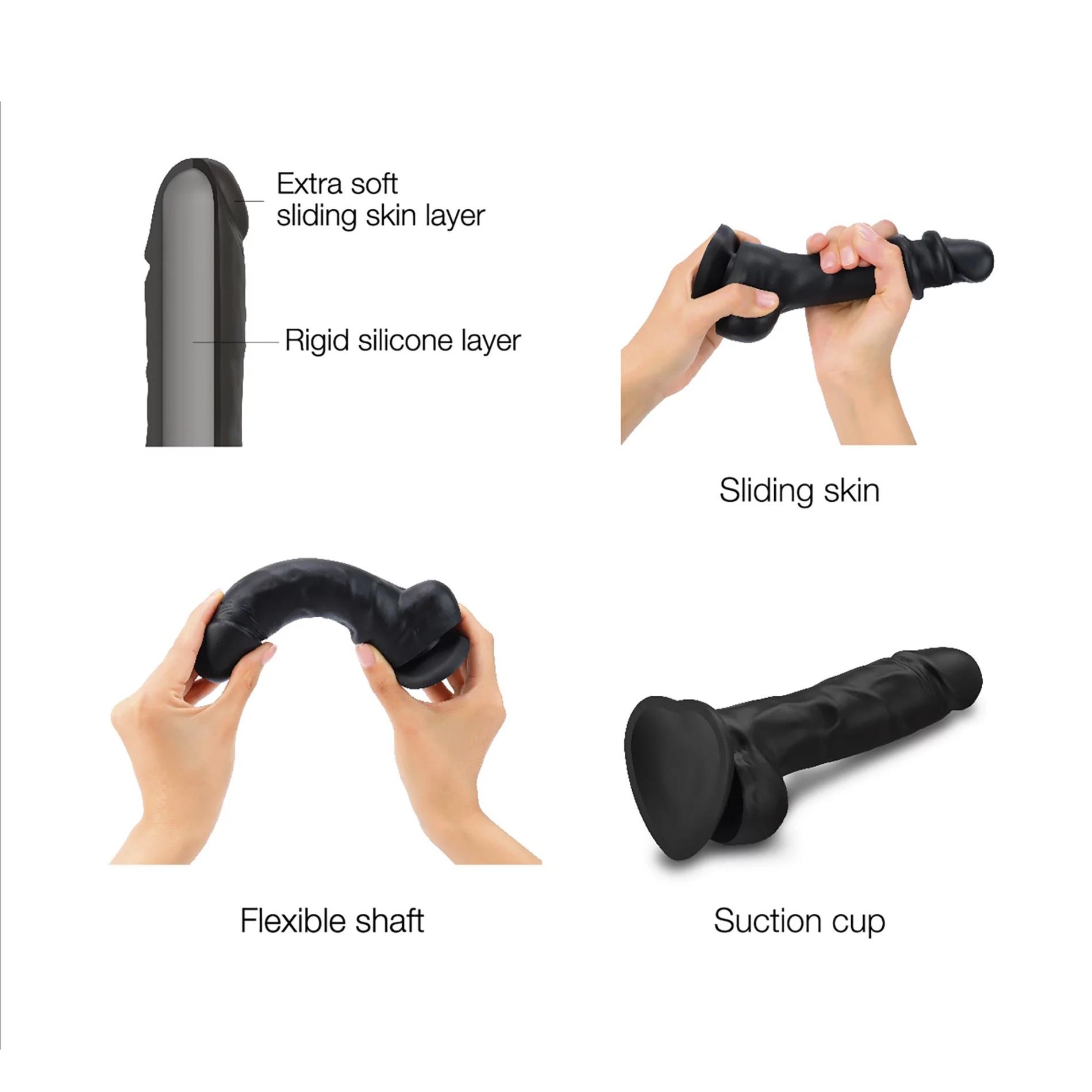 Sliding Skin Realistic Dildo Black M