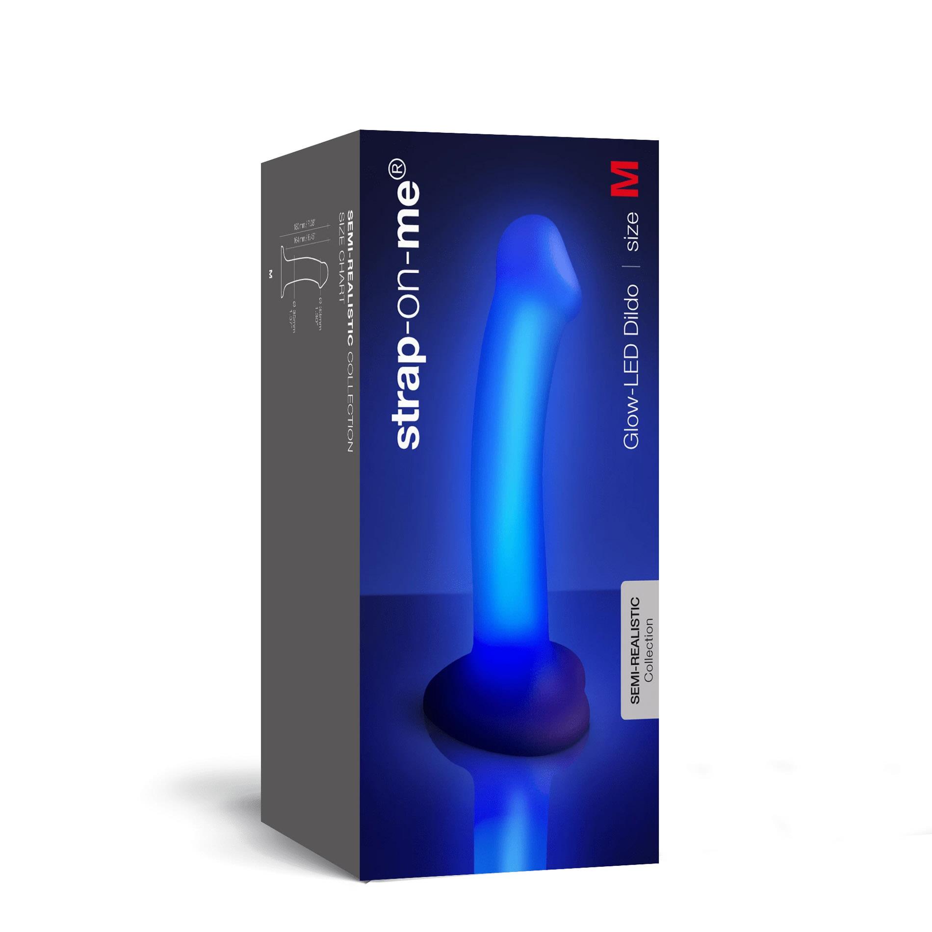 Glow-Led Dildo Purple - M