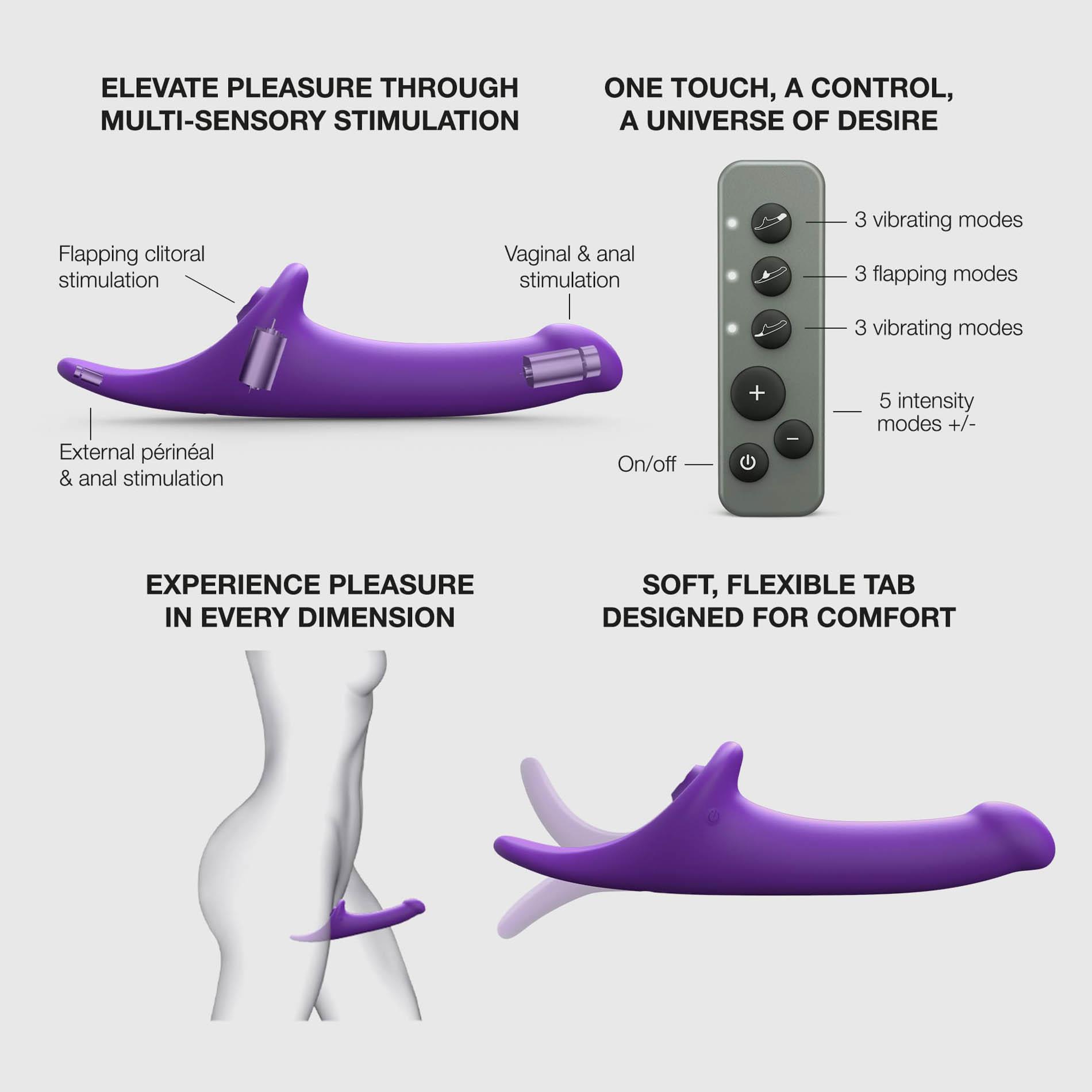 Multi Orgasm Dildo - S - Purple Tr