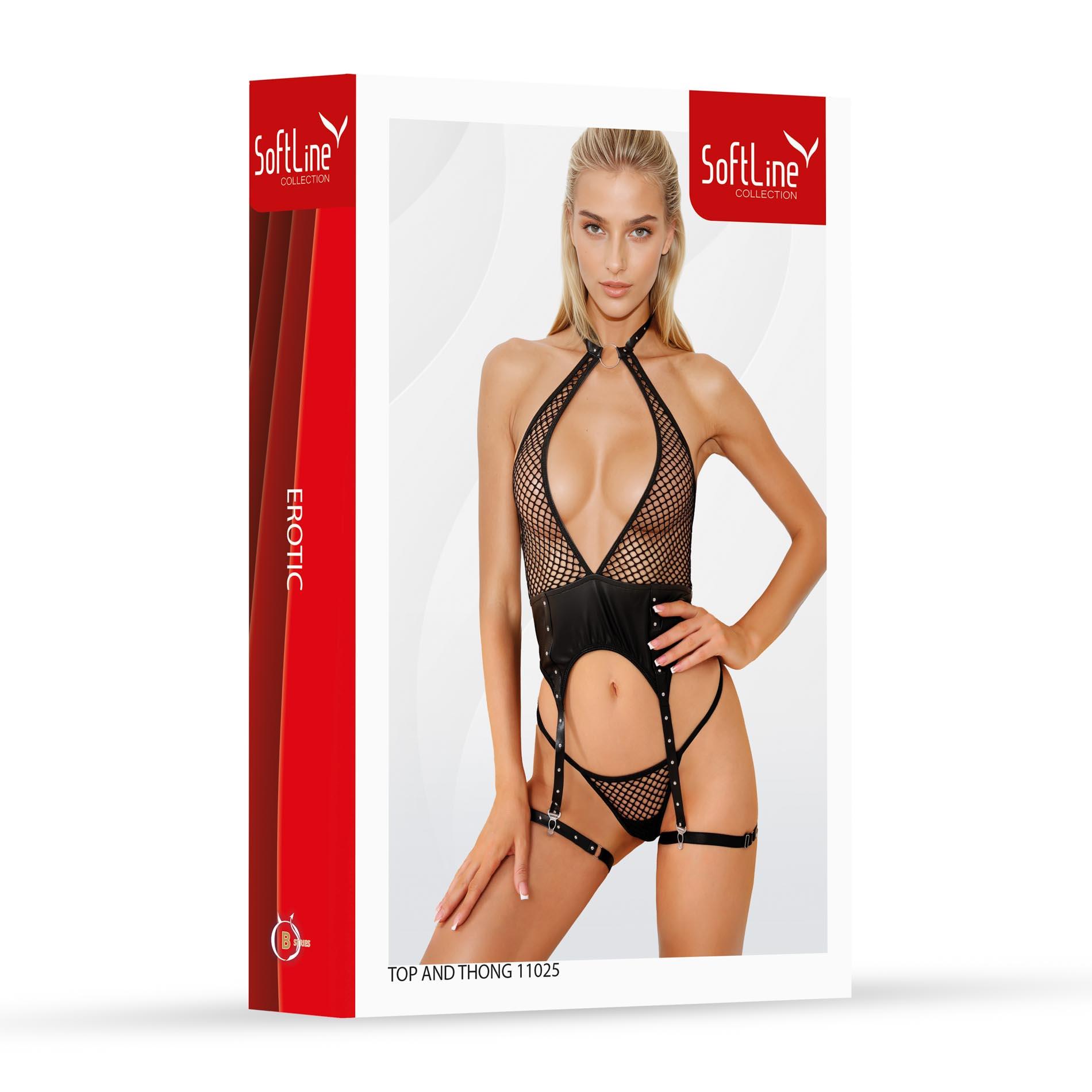 Set Top And Thong 11025 Black Xl