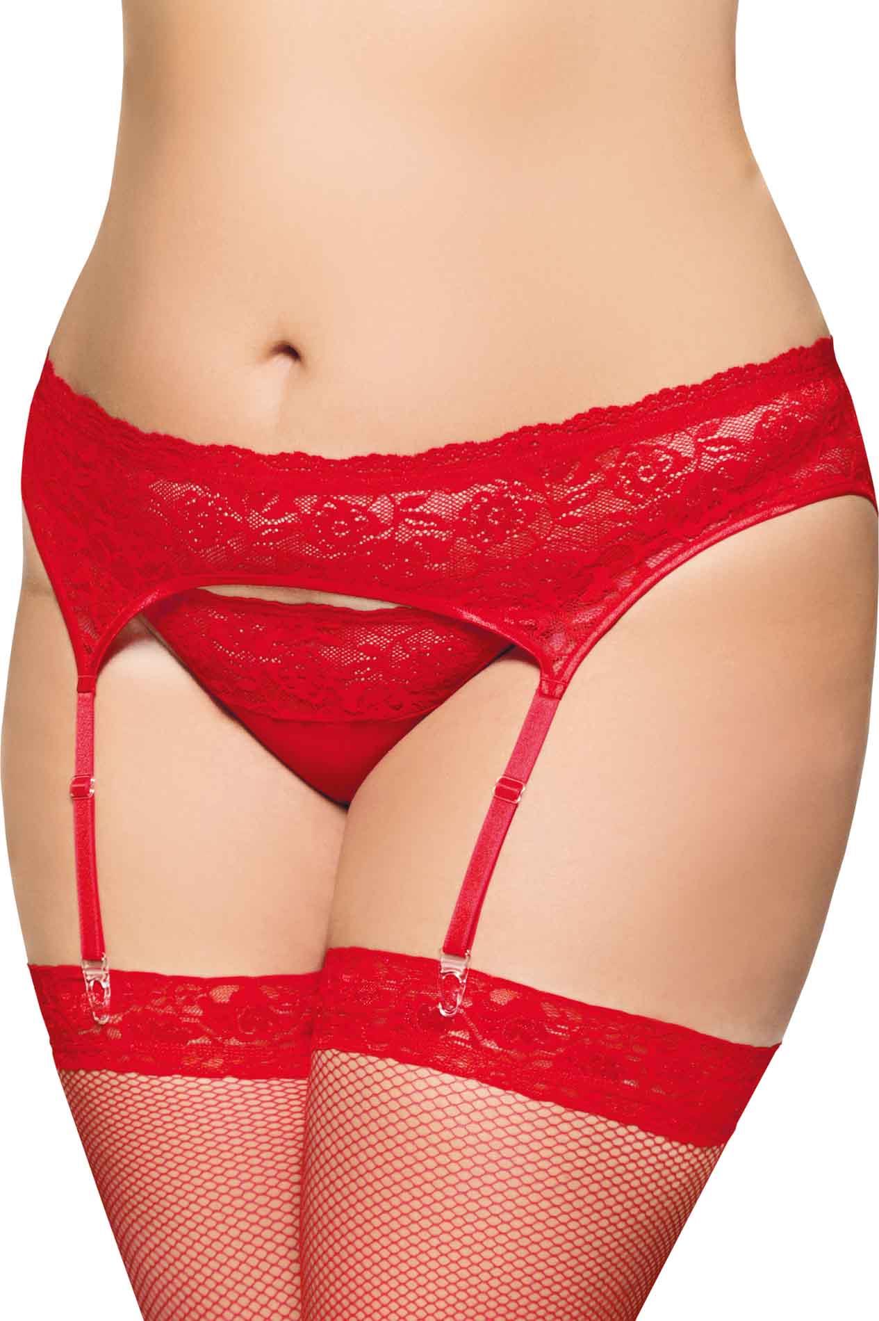 Garterbelt 3305 - Plus Size - Red 3Xl