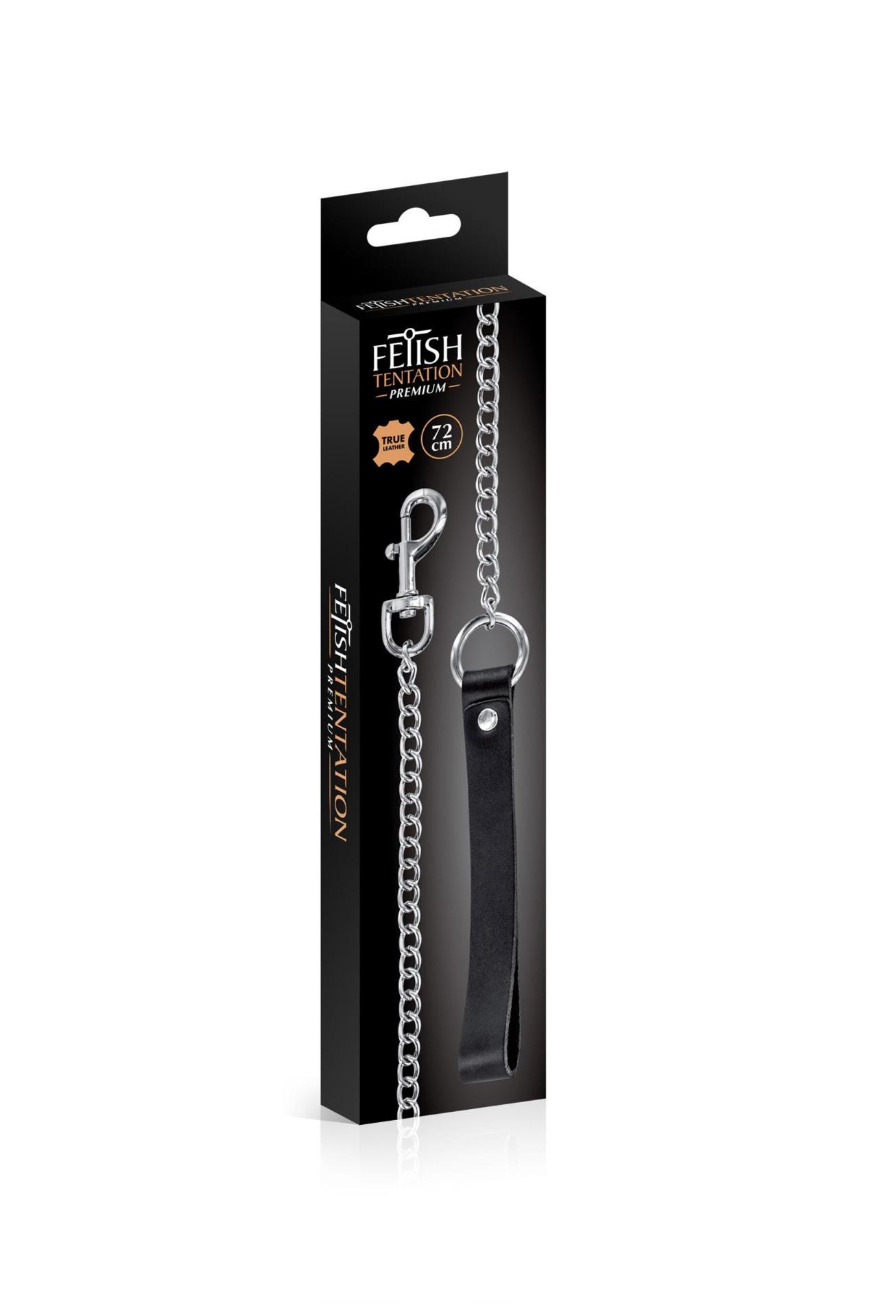 Metal Leash With Cow Leather Wrist