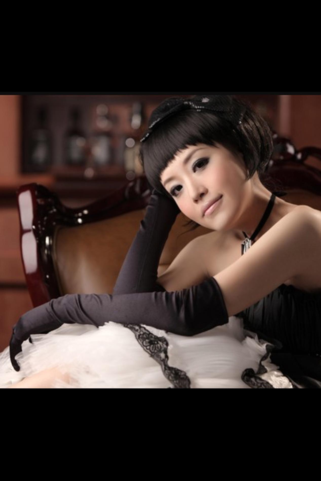 Long Black Satin Gloves Tu (Size: Tu)