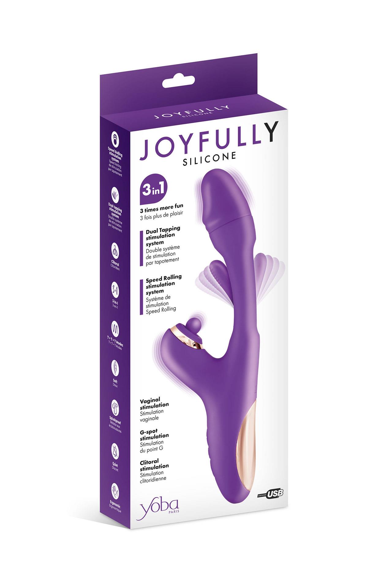 Joyfully 3-In-1 Rabbit Vibrator With Tapotem Purple