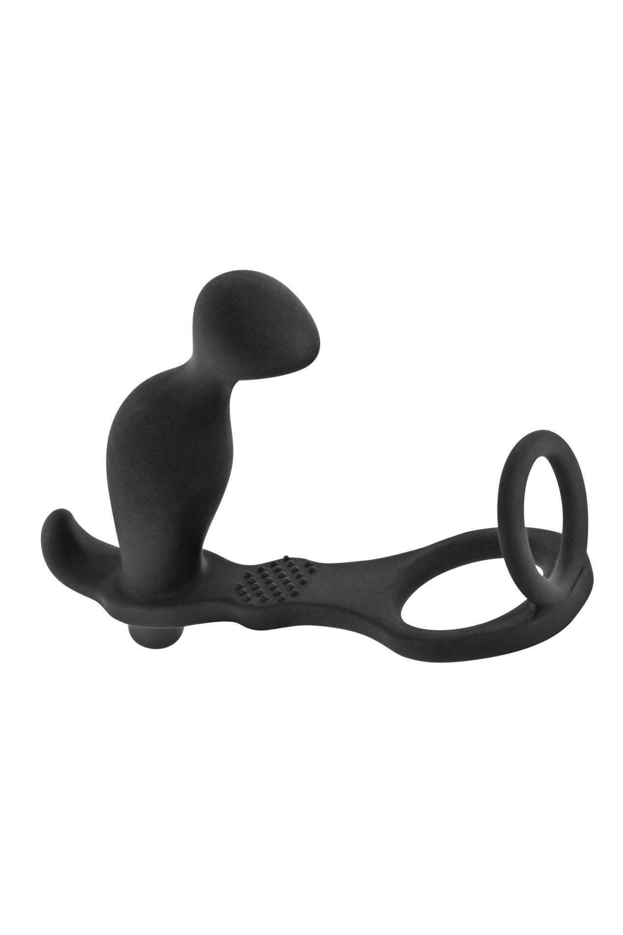 Prostate Stimulator Cockring Plug Ap070 Black