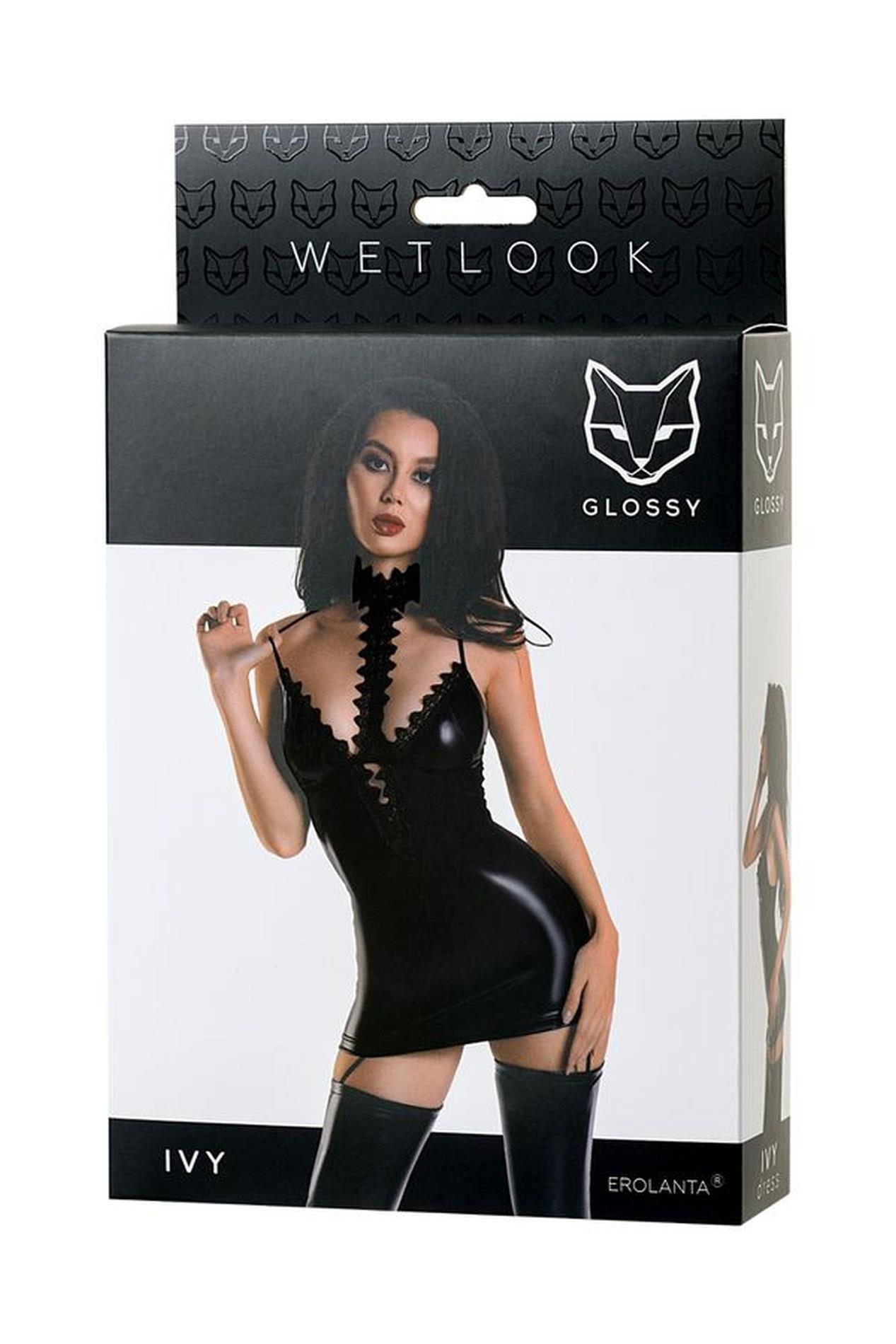 Wetlook Dress Ivy - Black Xl