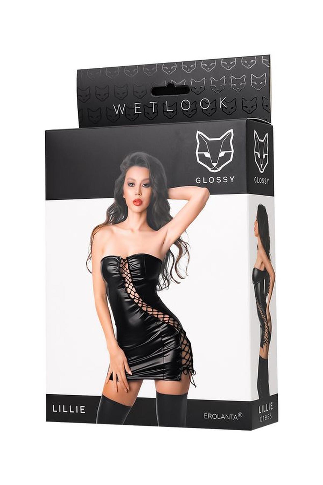 Wetlook Dress Lillie - Black M
