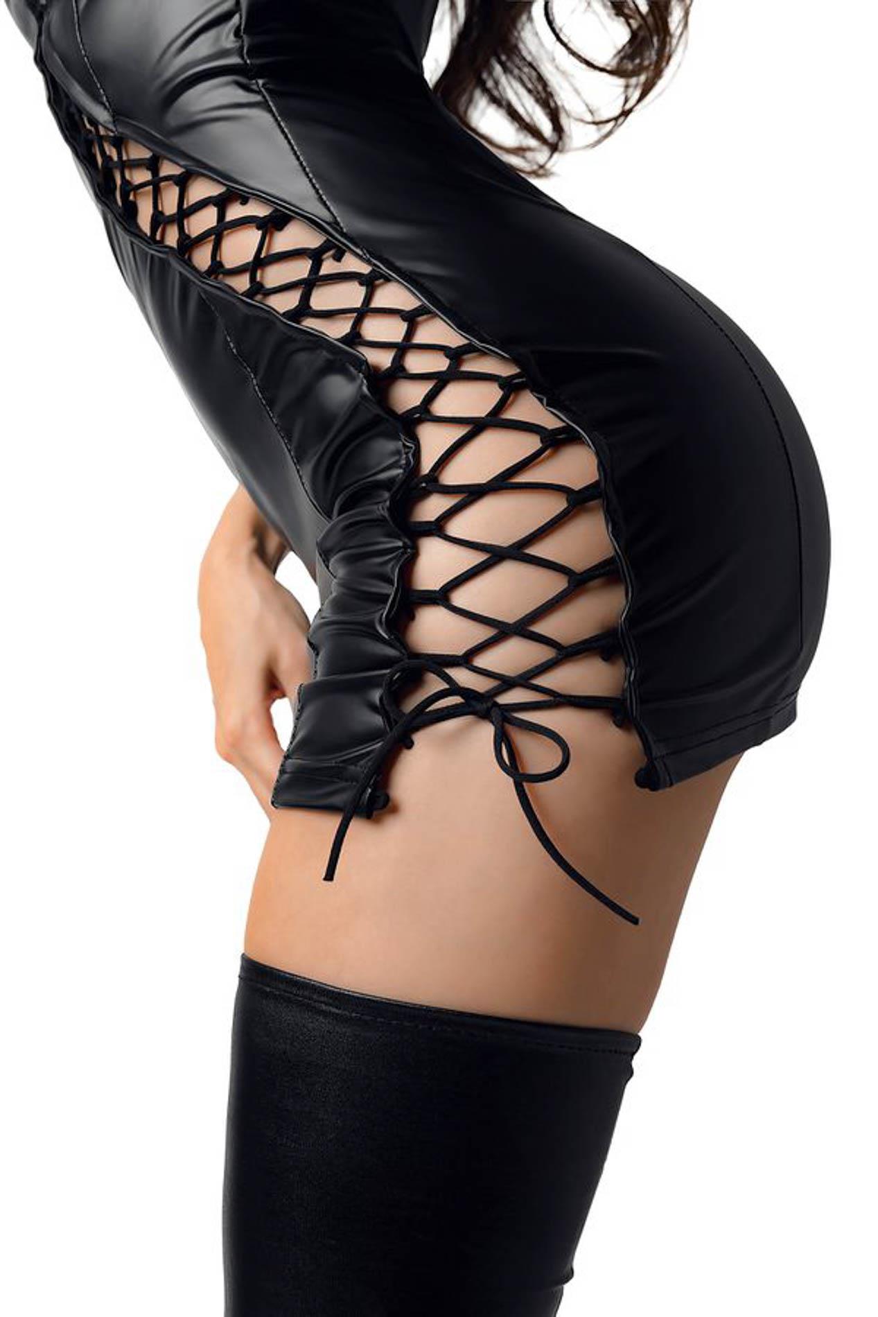 Wetlook Dress Lillie - Black Xl