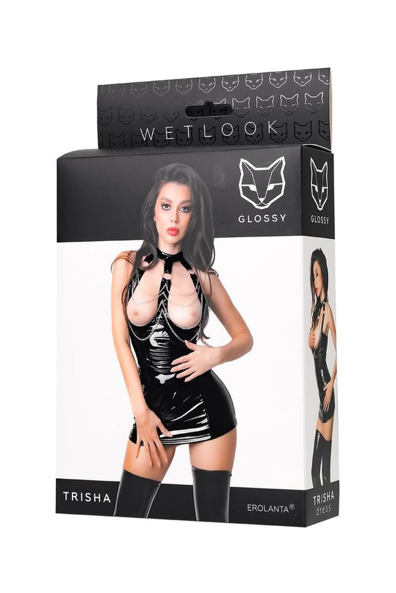 Wetlook Dress Trisha - Black L