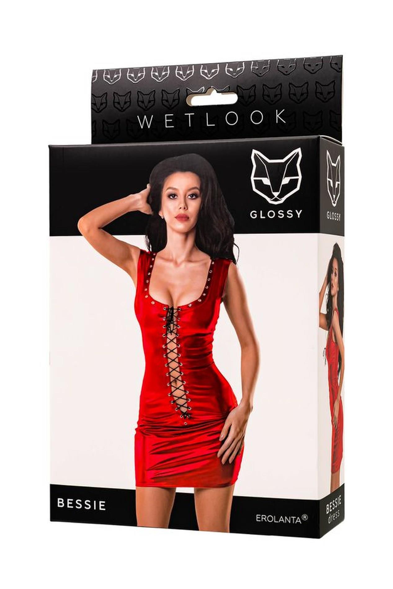 Glossy Bessie Dress - Red L