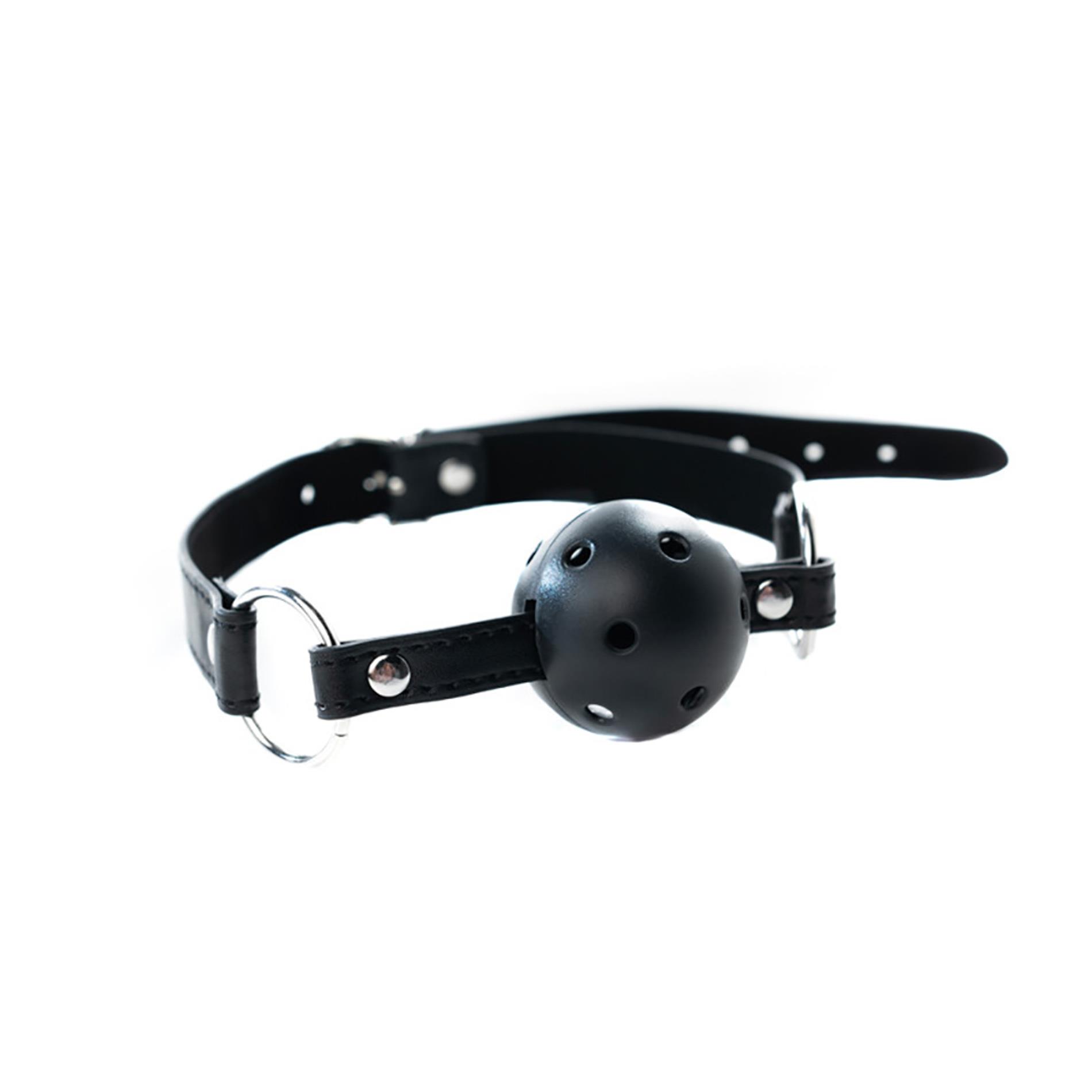 Black Breathable Ball Gag With Adjustable
Strap.