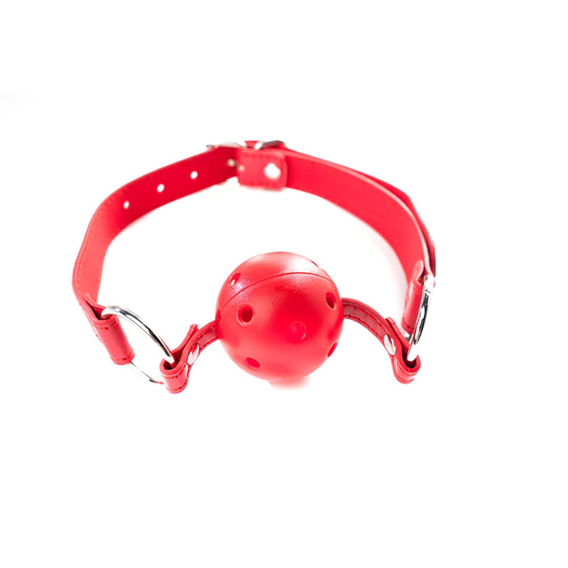 Red Breathable Ball Gag With Adjustable Strap
