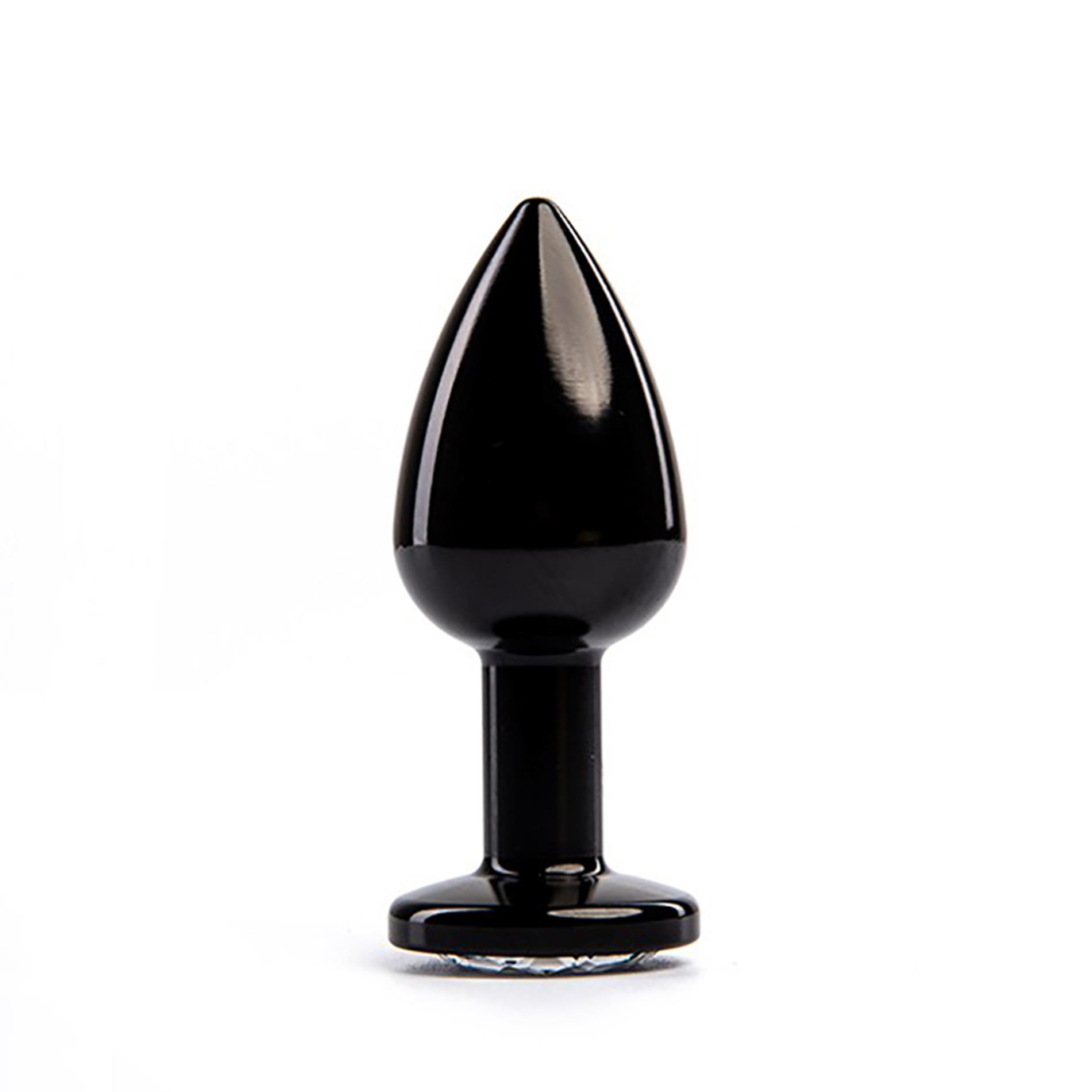 Black Butt Plug With White Diamond
