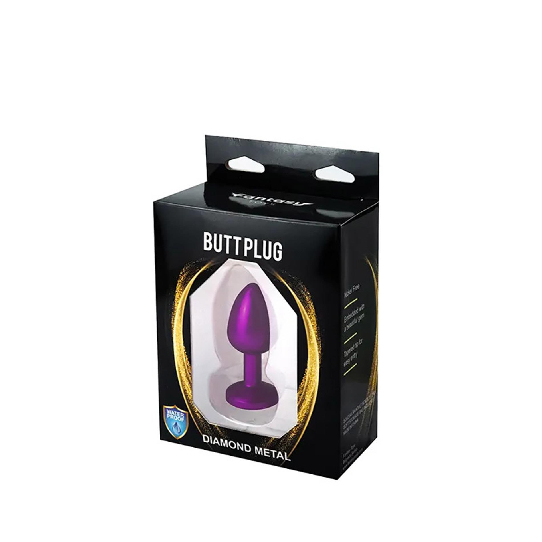 Purple Butt Plug With White Diamond