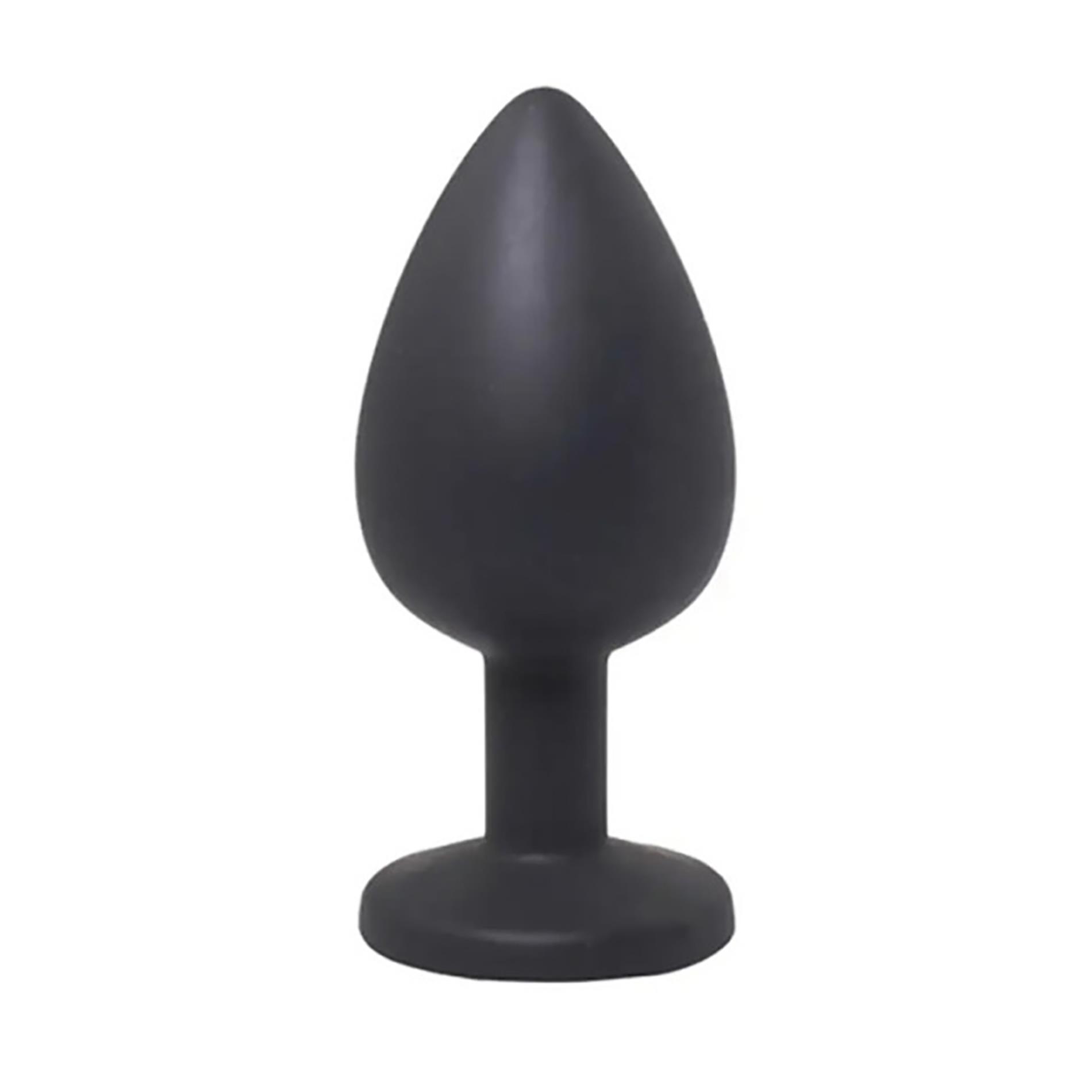 Black Small Butt Plug With White Crystal