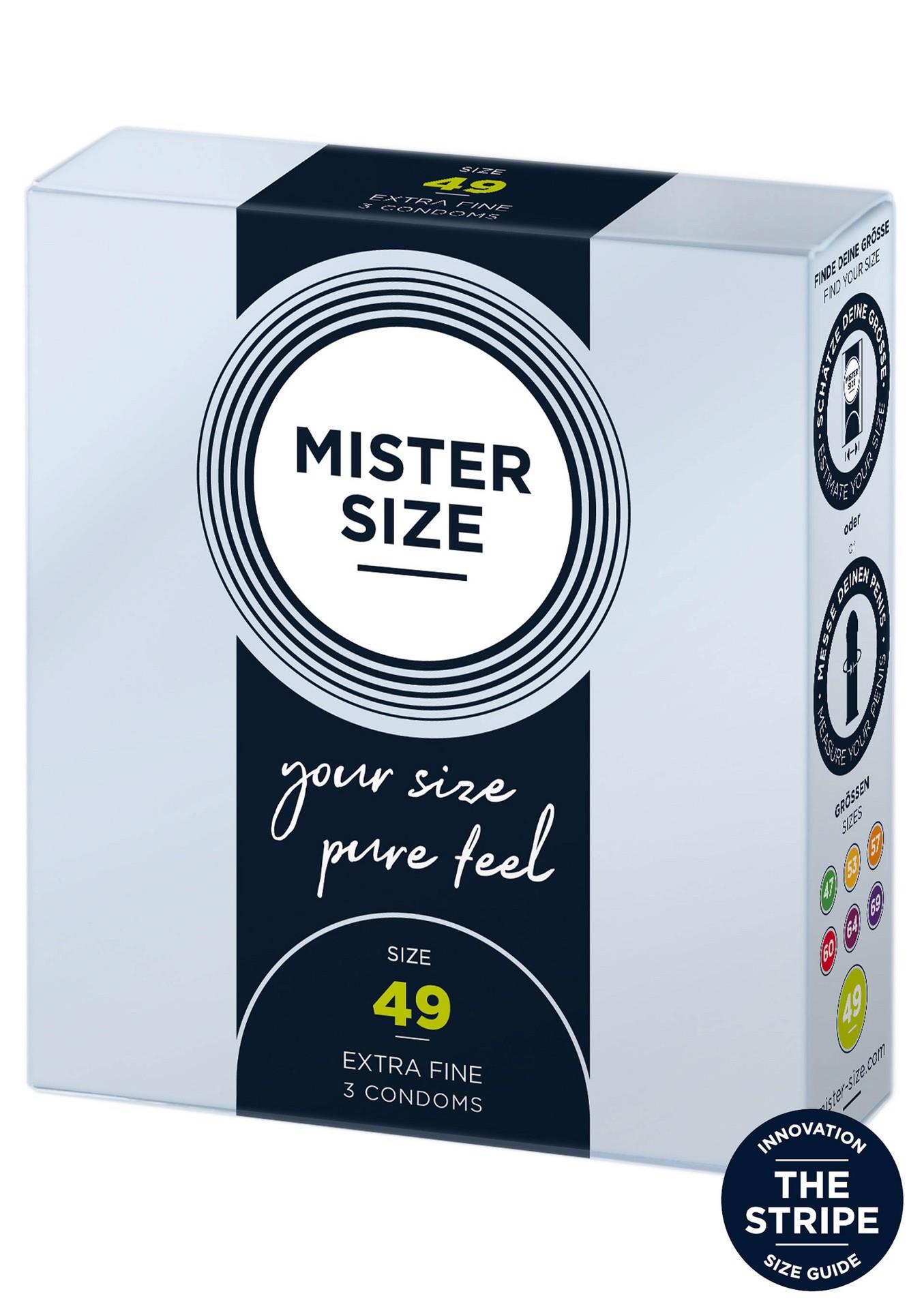 Mister Size 49Mm Condoms 3Pcs Natural