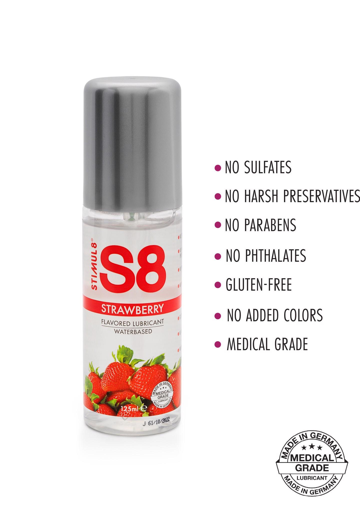 S8 Wb Flavored Lube 125Ml Strawberry