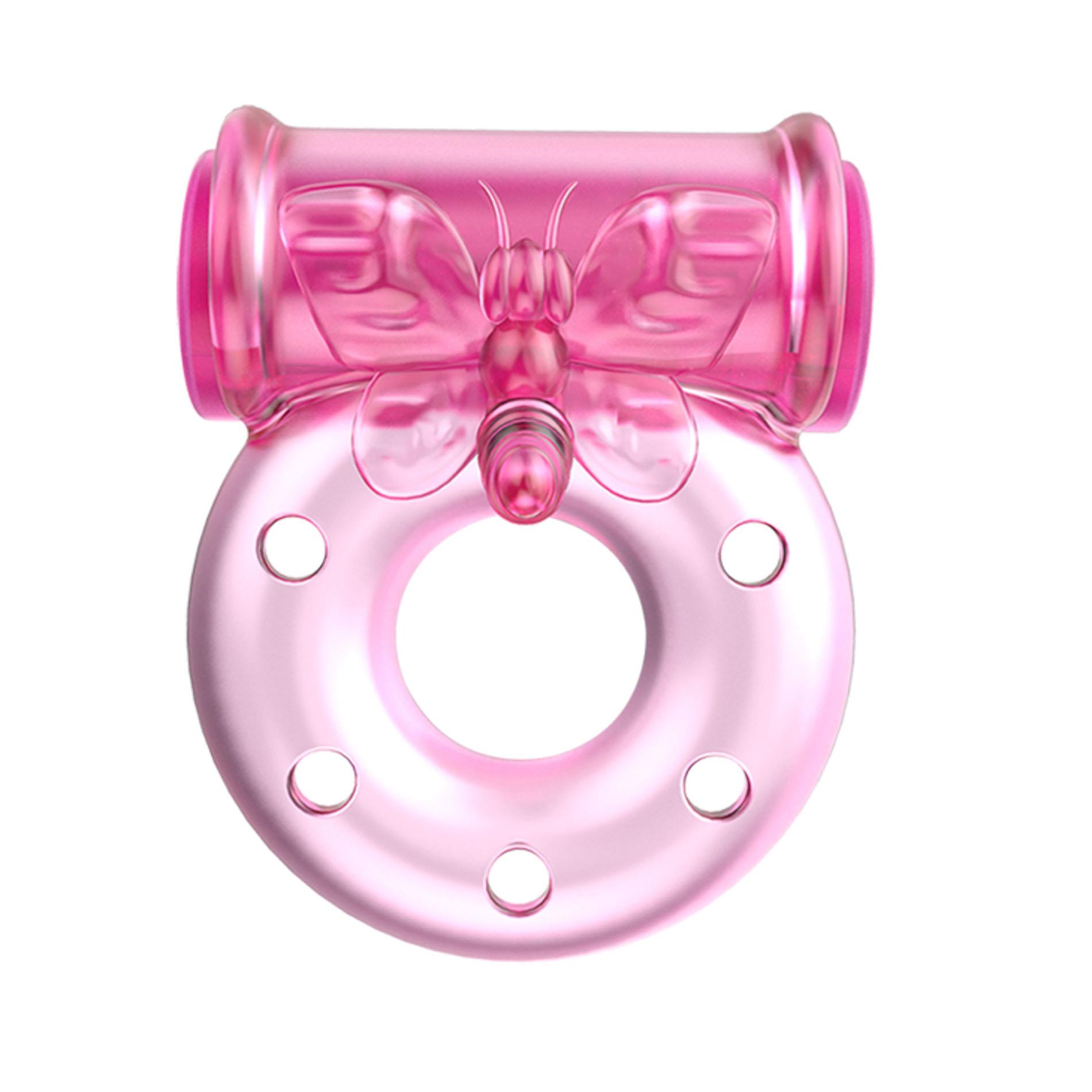 Vibrating Cock Ring & Condom Set – Pink