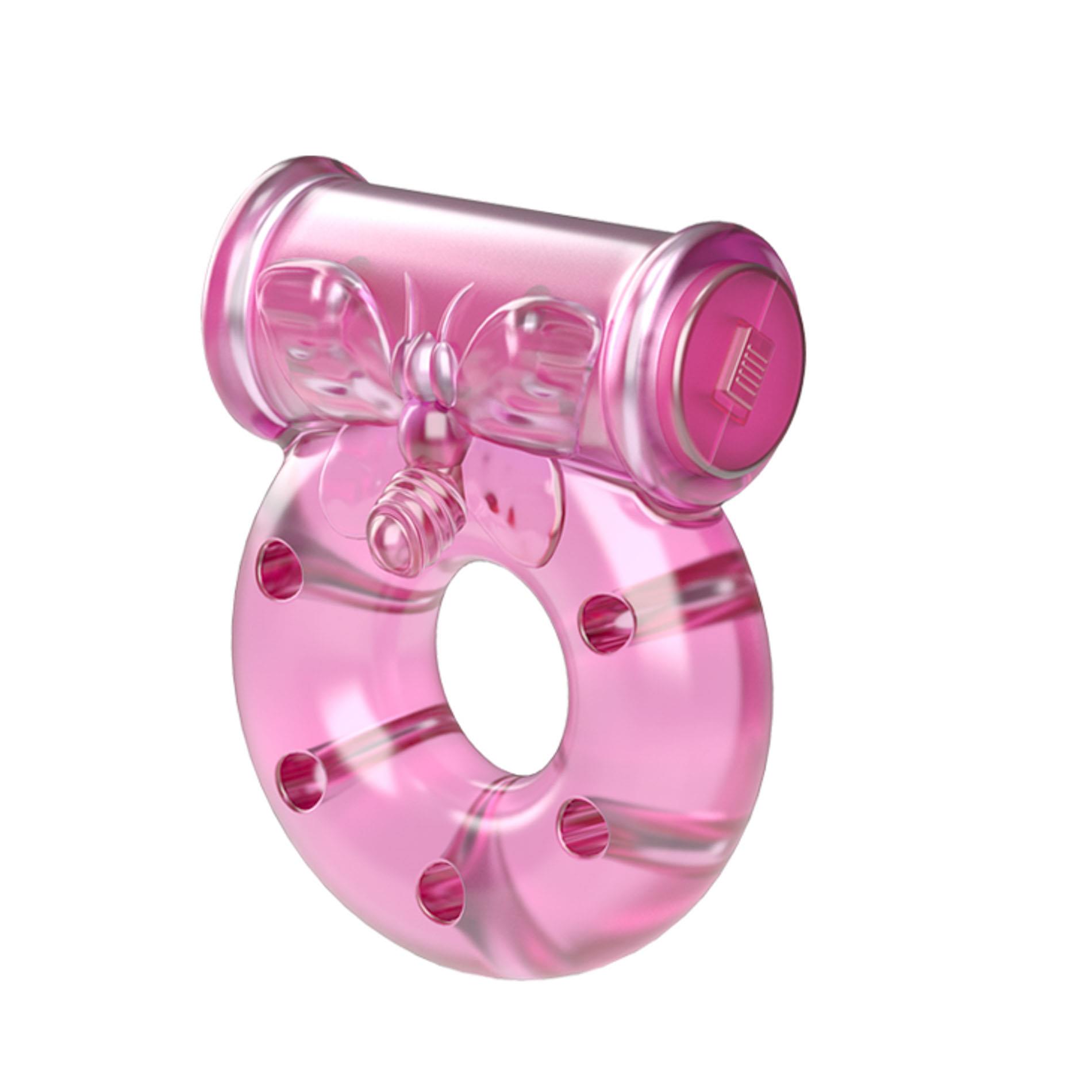 Vibrating Cock Ring & Condom Set – Pink