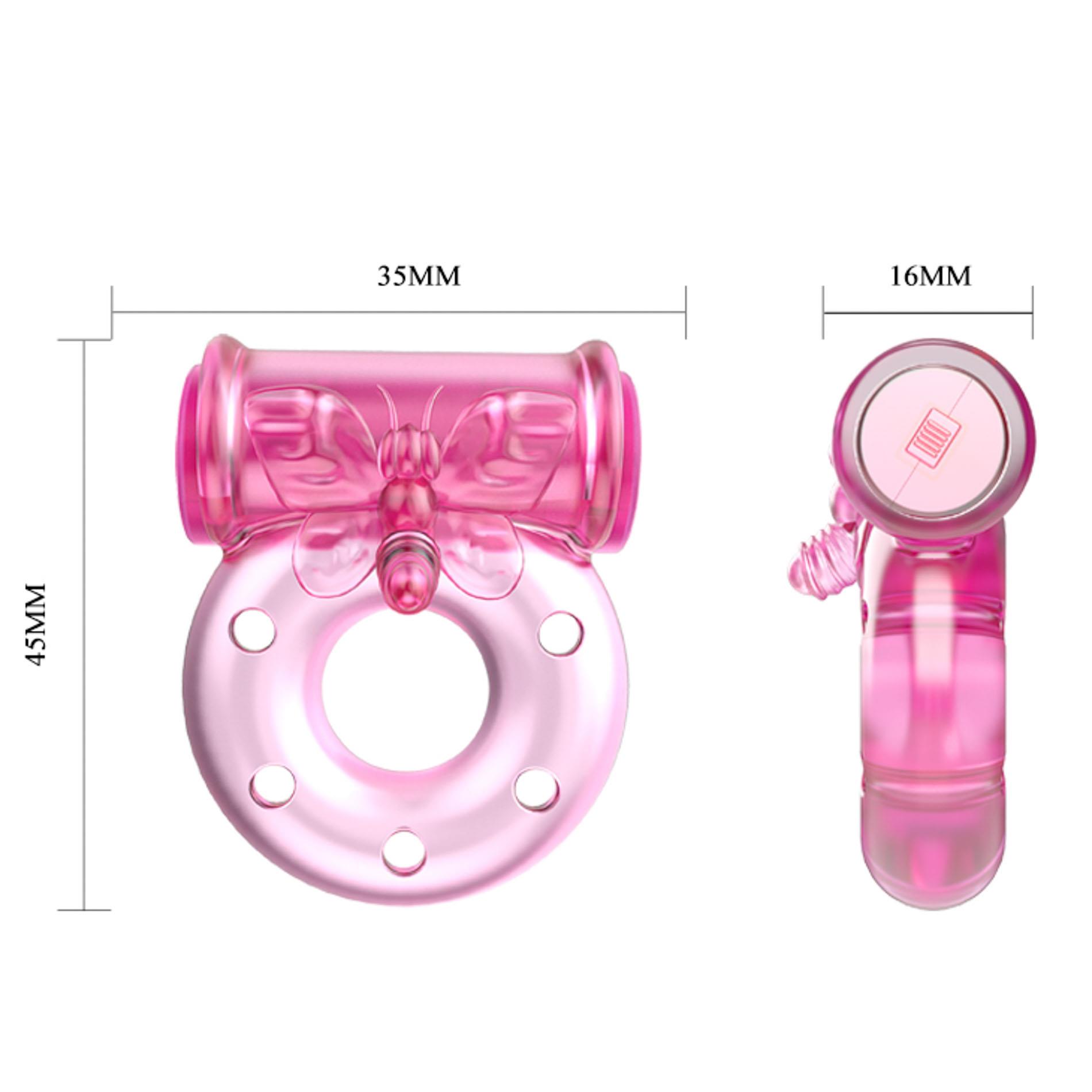 Vibrating Cock Ring & Condom Set – Pink