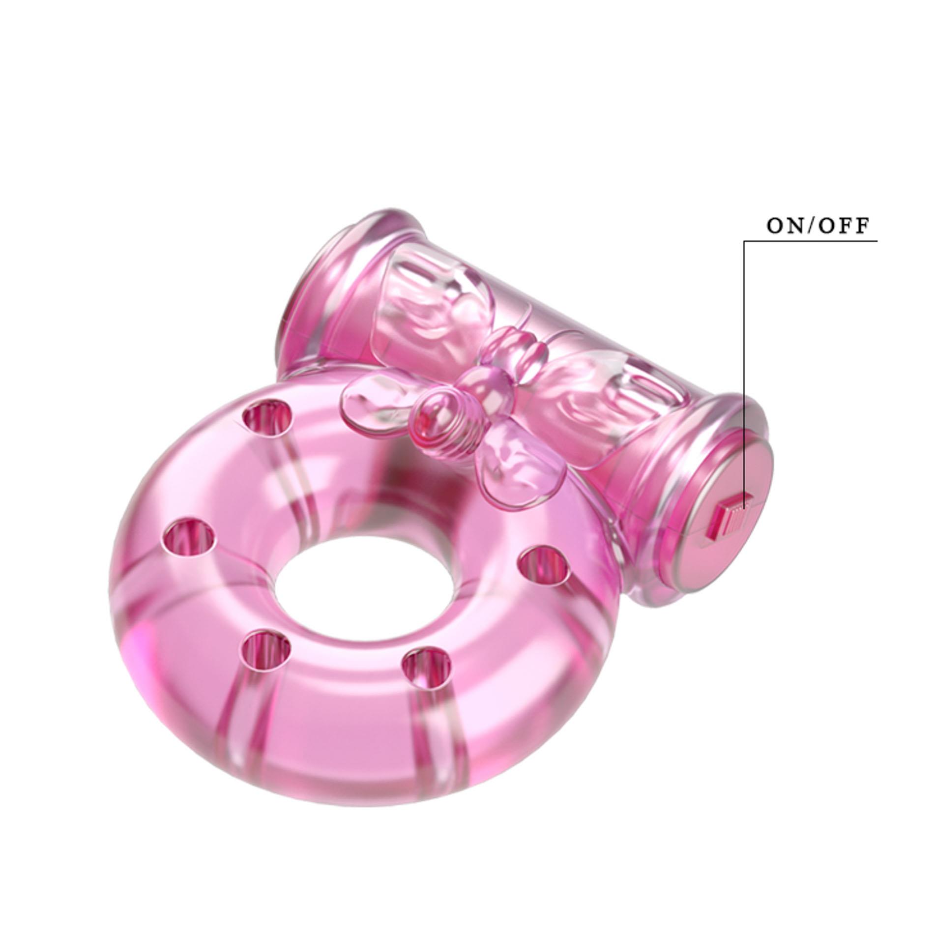 Vibrating Cock Ring & Condom Set – Pink