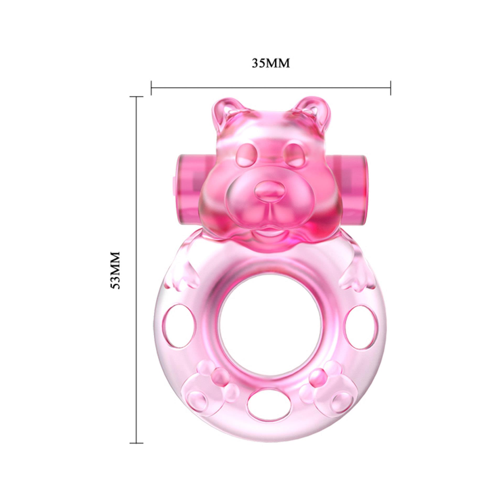 Vibrating Bear Cock Ring – Pink