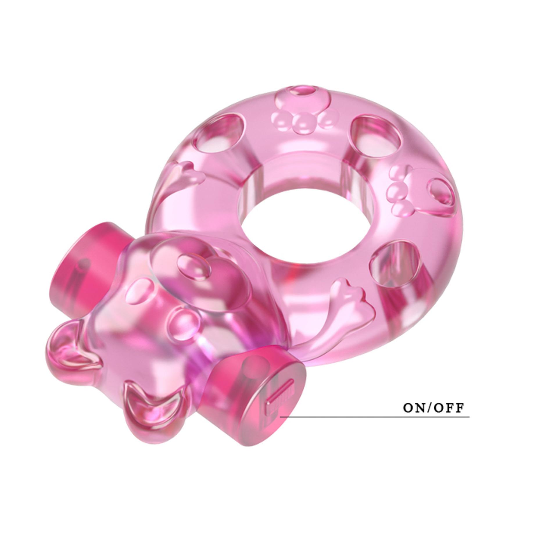 Vibrating Bear Cock Ring – Pink